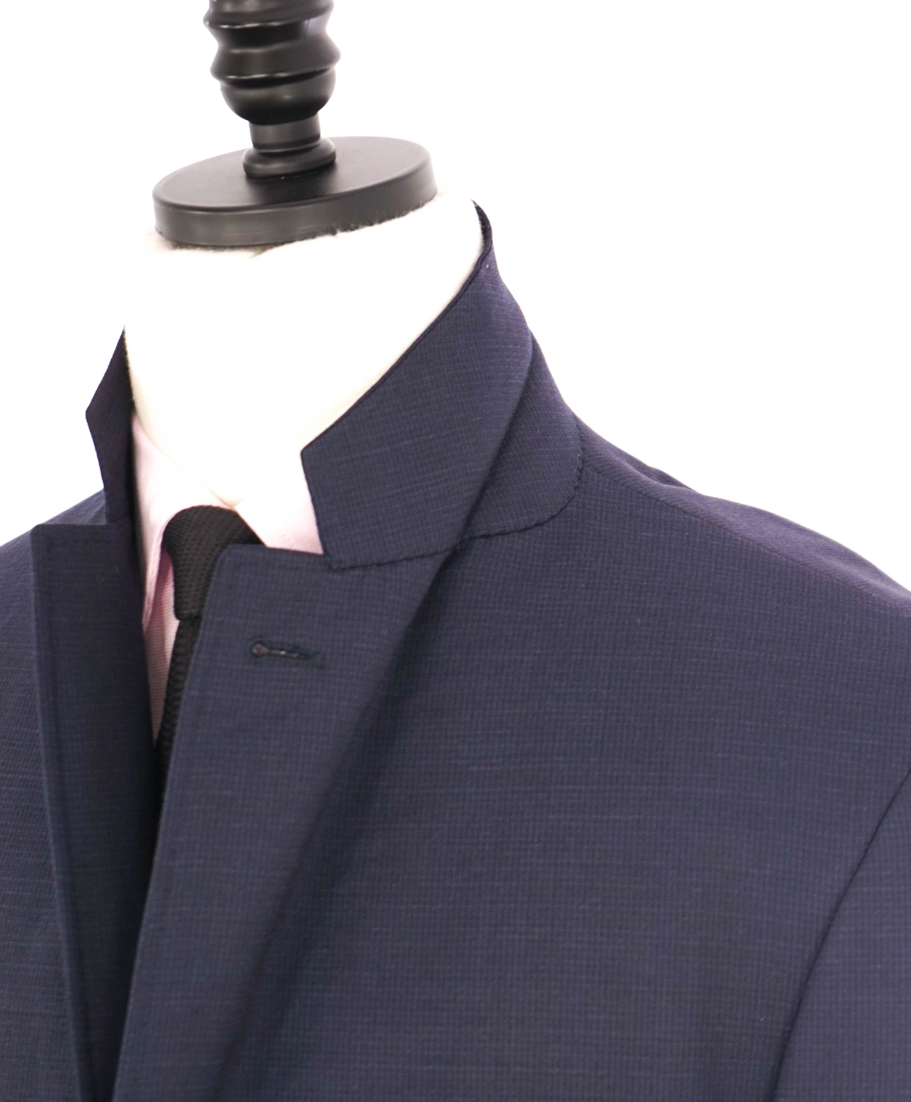 $2,195 CANALI - "KEI" "IMPECCABILE" Blue Micro Check Wool Blazer - 44L