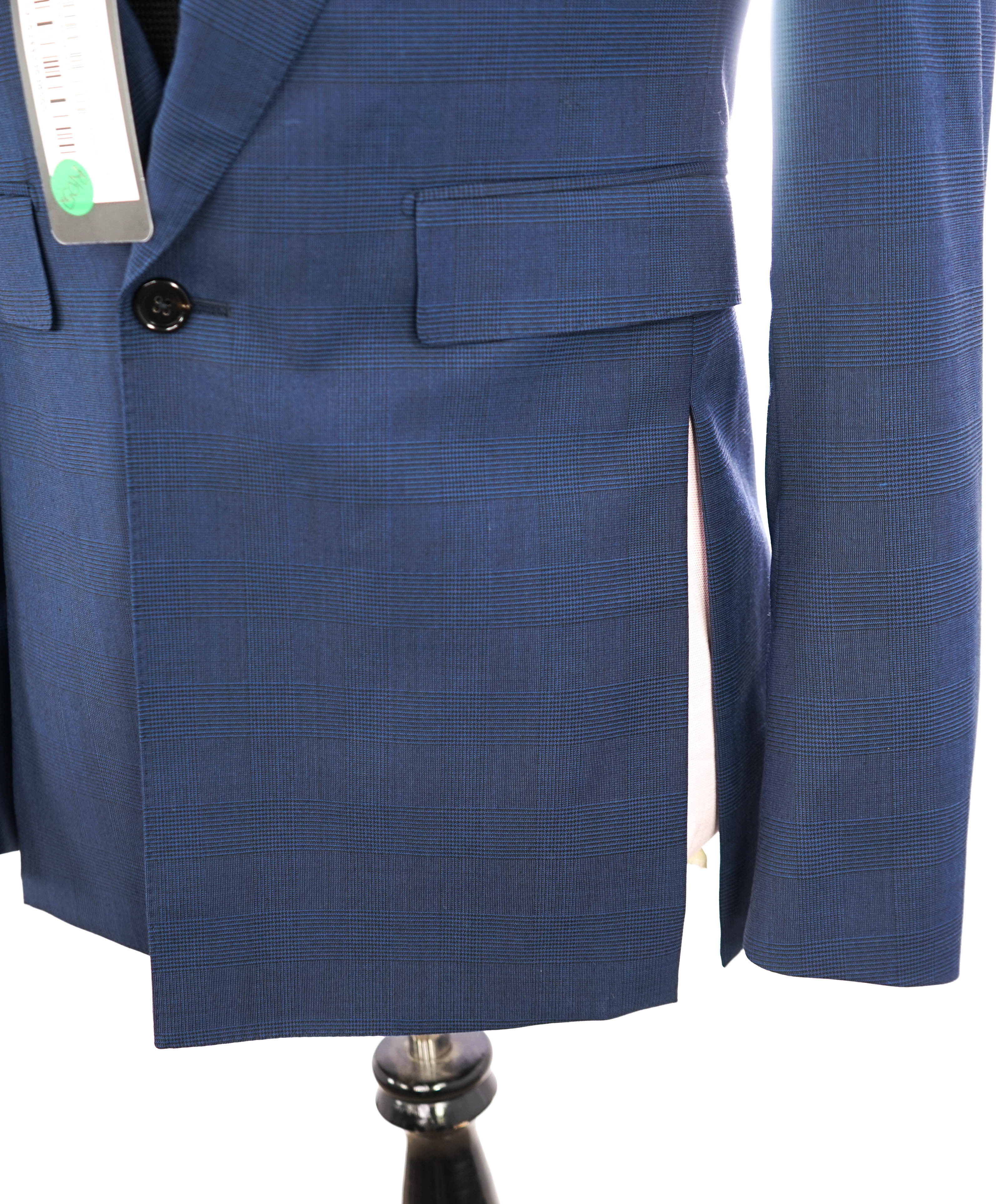 $2,345 DOLCE & GABBANA - “SICILIA” Blue Check Side-Slit Blazer- 38R