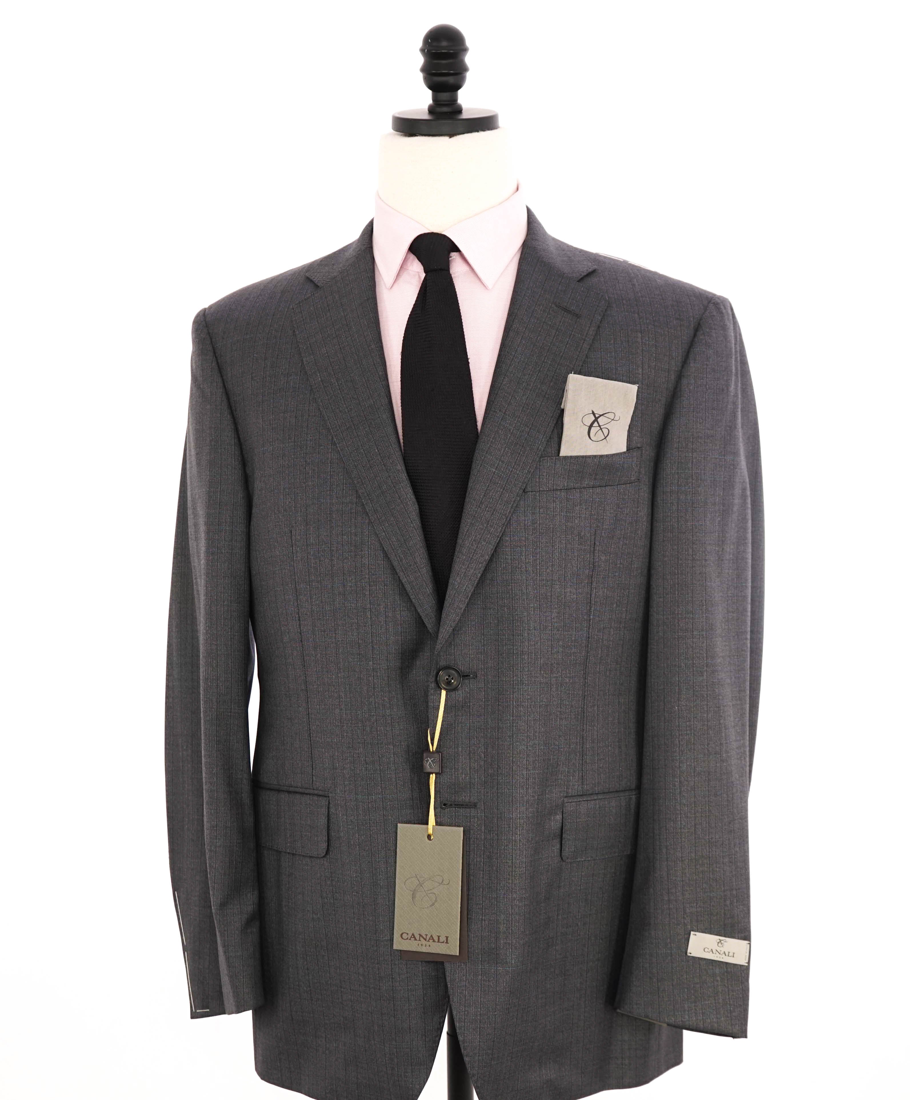 $2,495 CANALI - "EXCLUSIVE Super 150's" Gray Blue Check Blazer - 40R