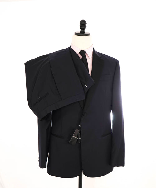 $1,995 EMPORIO ARMANI - “G LINE” NAVY 1-Btn Notch Lapel 130's Tuxedo Suit - 40R