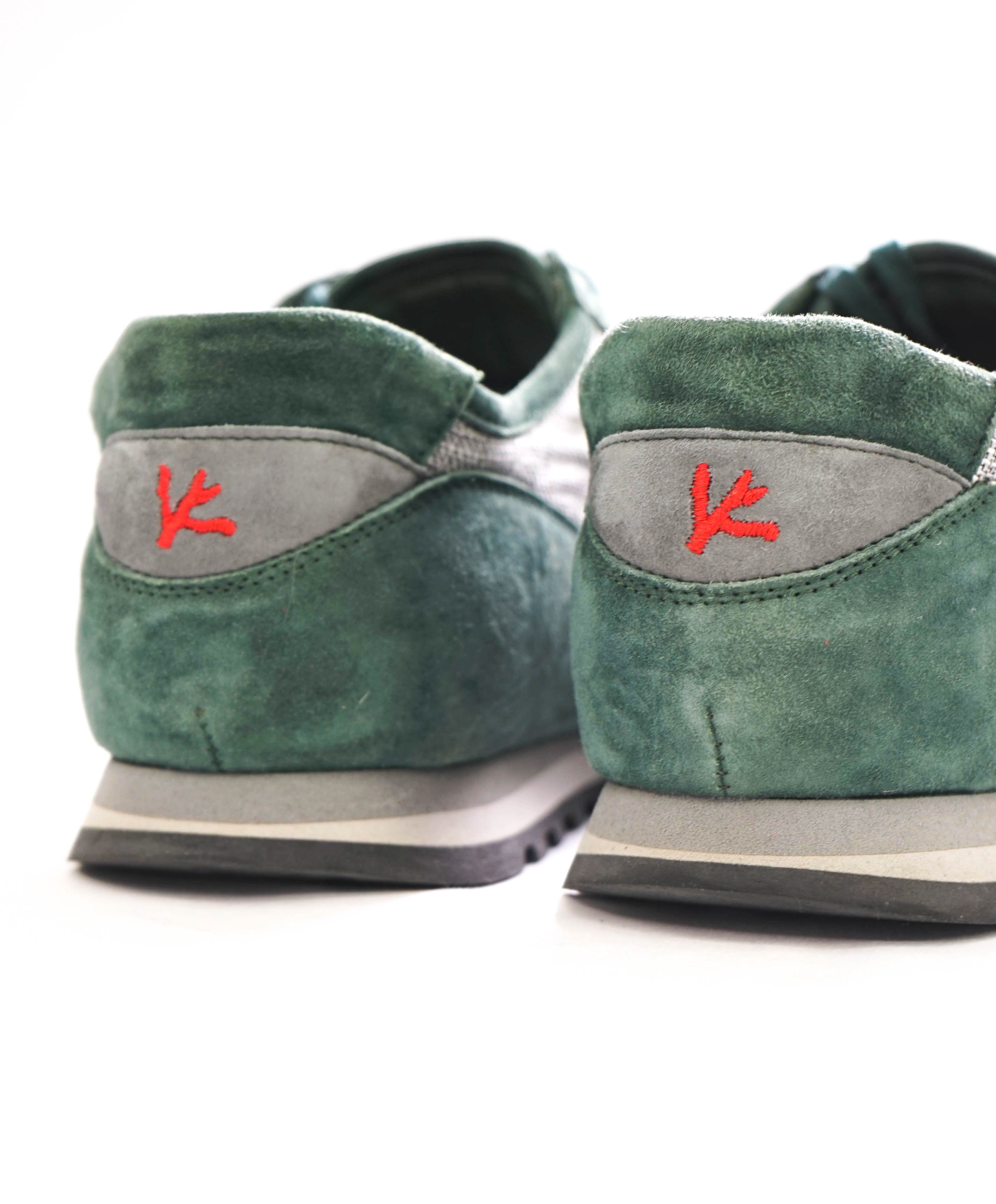 $795 ISAIA - Green / Gray CASHMERE Runner Sneakers - 11.5 (44.5 EU)