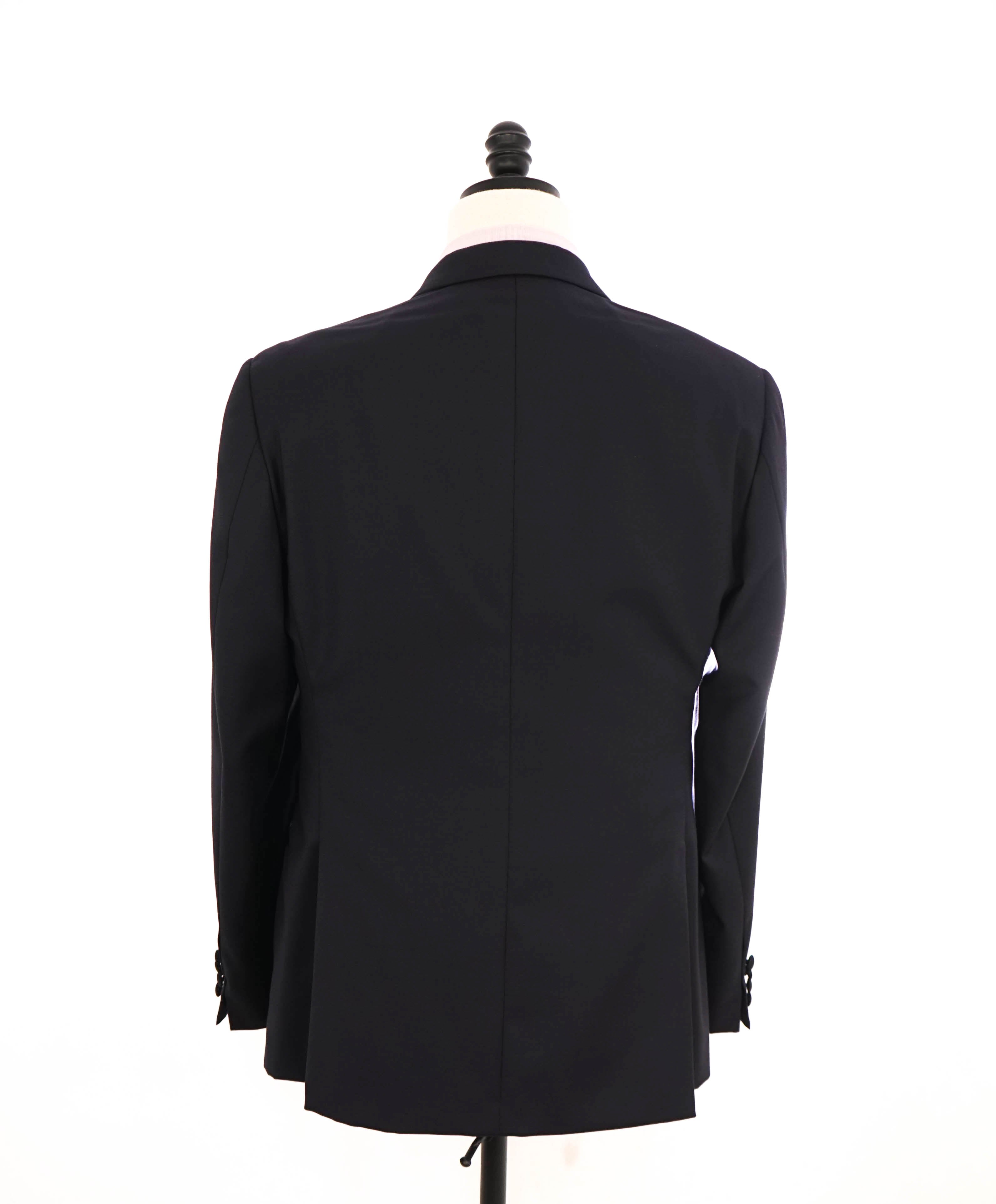 $1,995 EMPORIO ARMANI - “G LINE” NAVY 1-Btn Notch Lapel 130's Tuxedo Suit - 40R