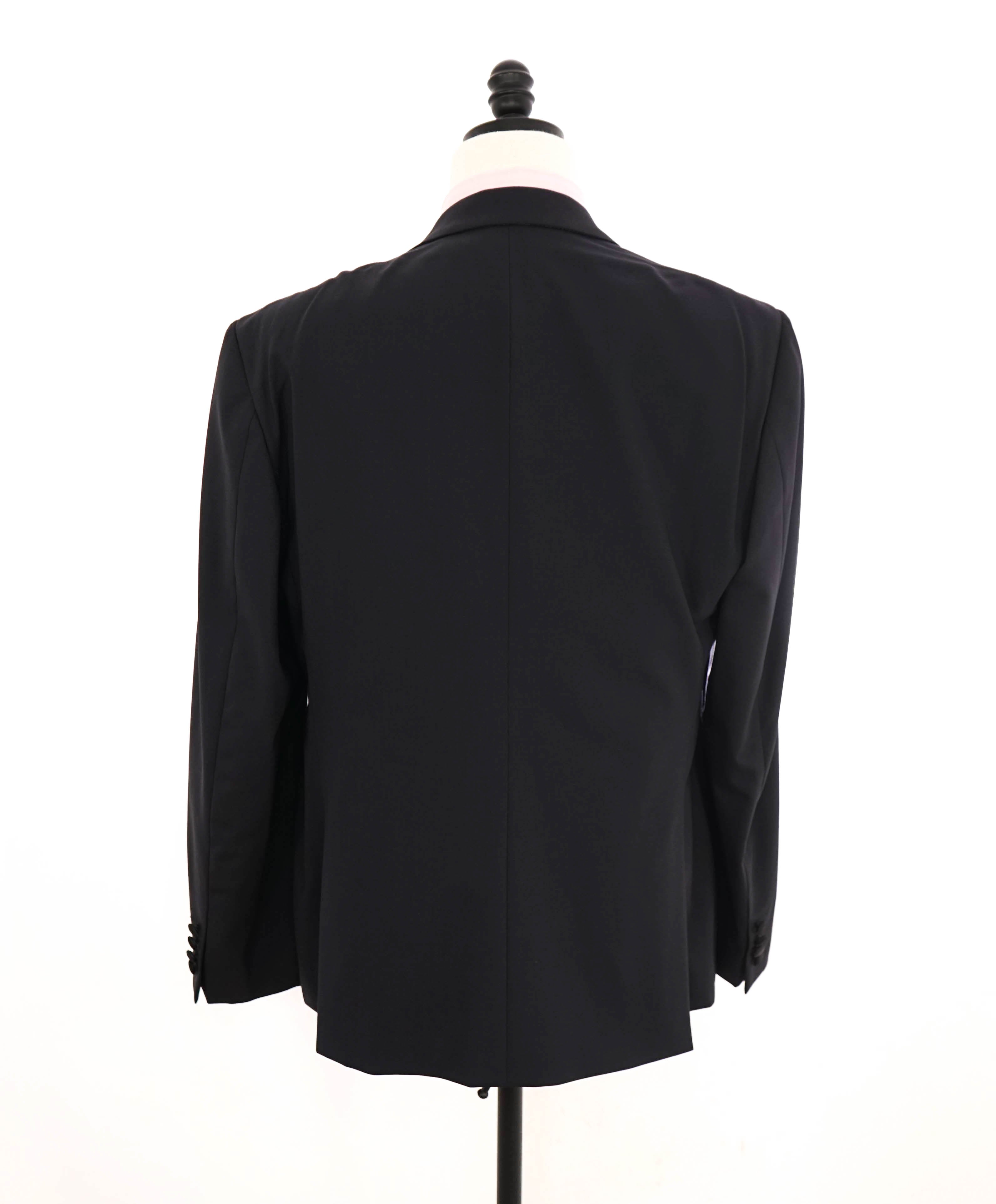 $1,995 EMPORIO ARMANI - “M LINE” 2-Btn Navy Peak Lapel Tuxedo Suit - 46R