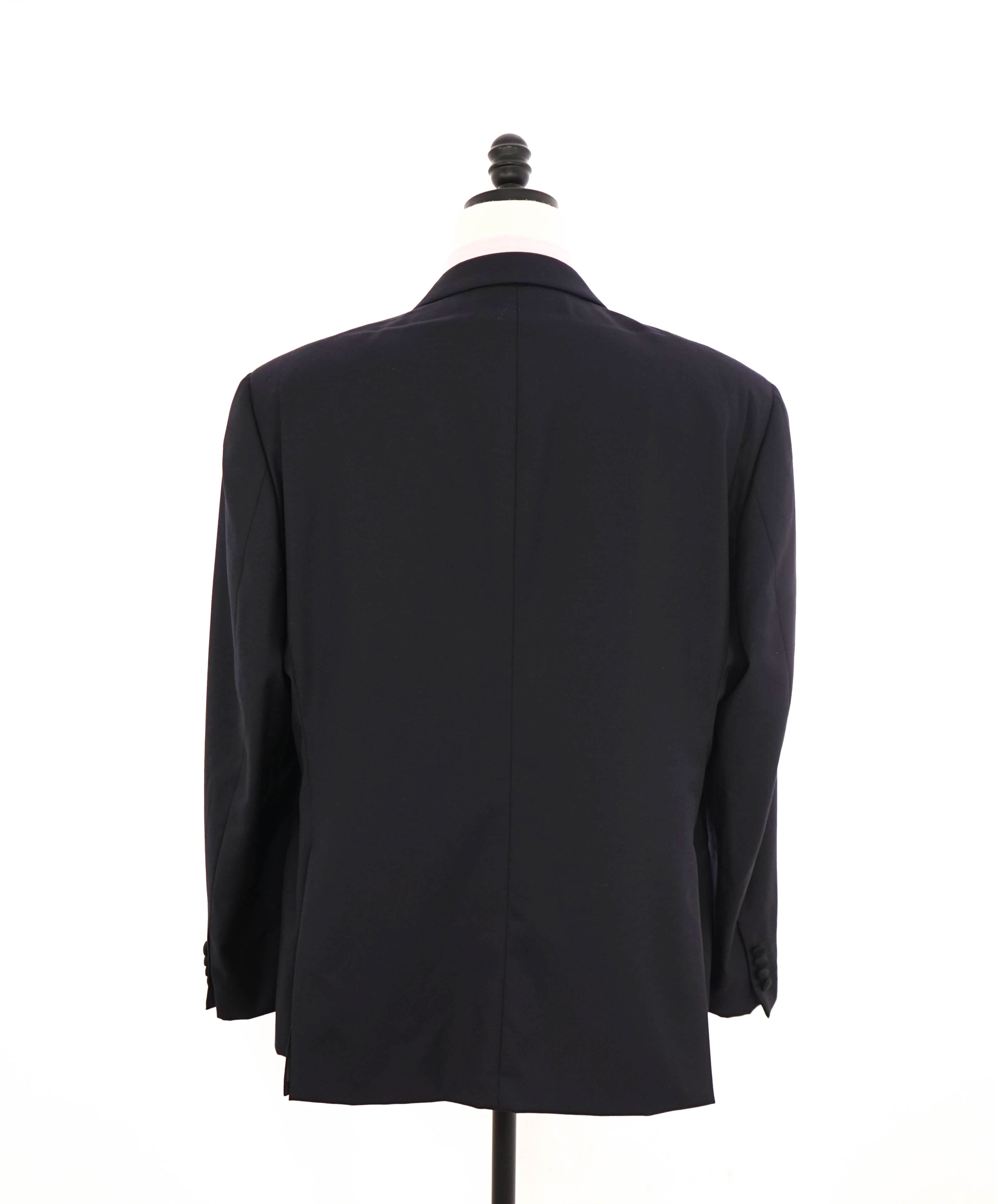 $1,995 EMPORIO ARMANI - “G LINE” NAVY 1-Btn Notch Lapel 130's Tuxedo Suit - 48R