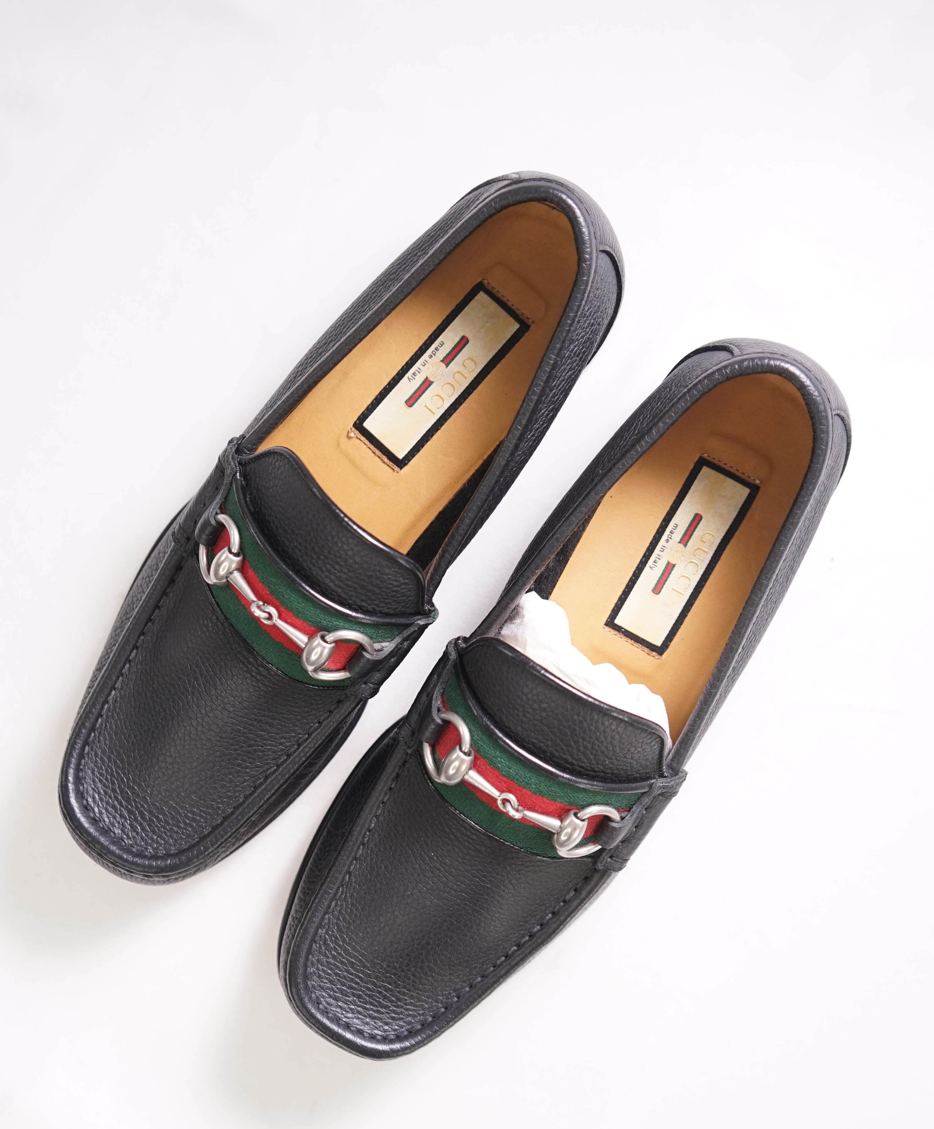 $920 GUCCI - WEB Horse-bit Loafers Black Iconic Style - 8 US (7.5 G)