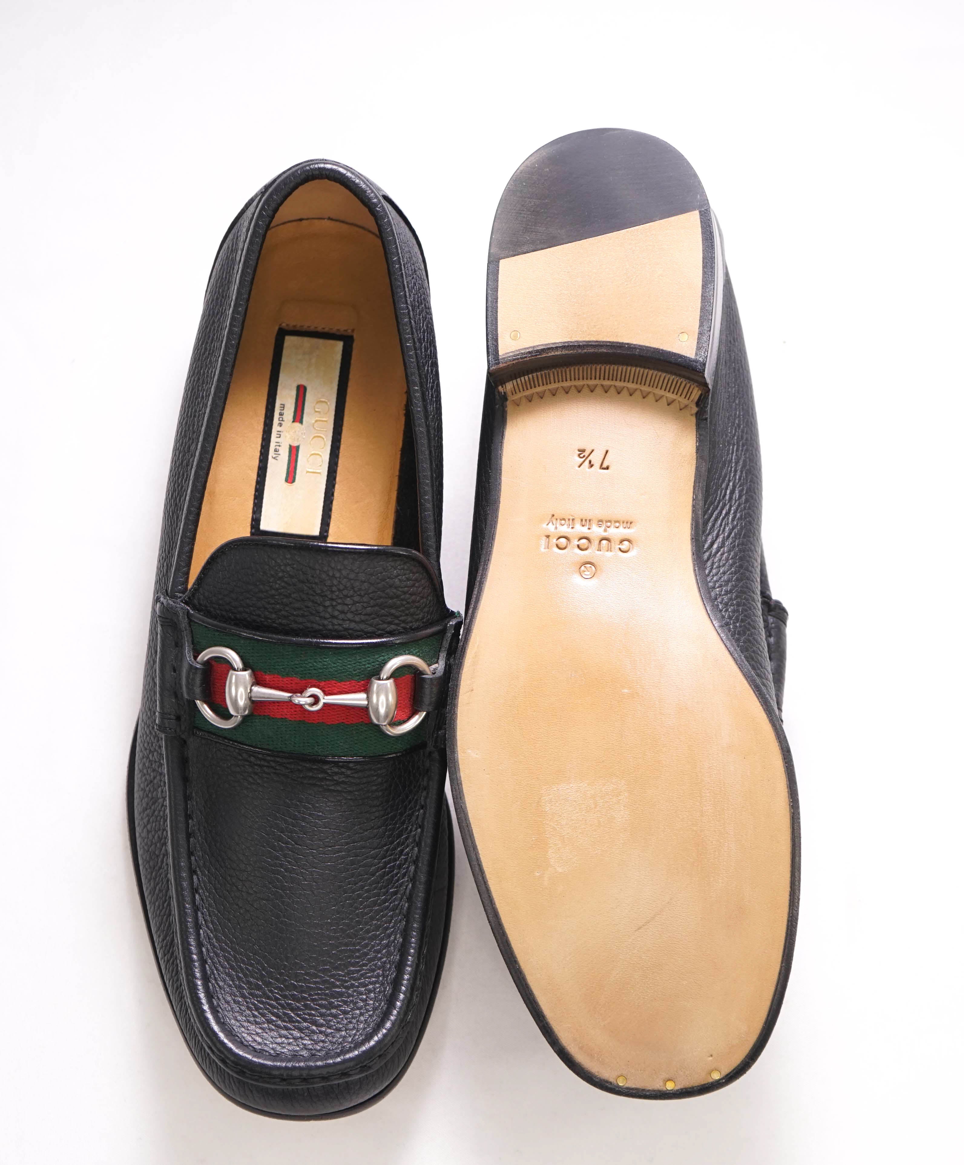 $920 GUCCI - WEB Horse-bit Loafers Black Iconic Style - 8 US (7.5 G)