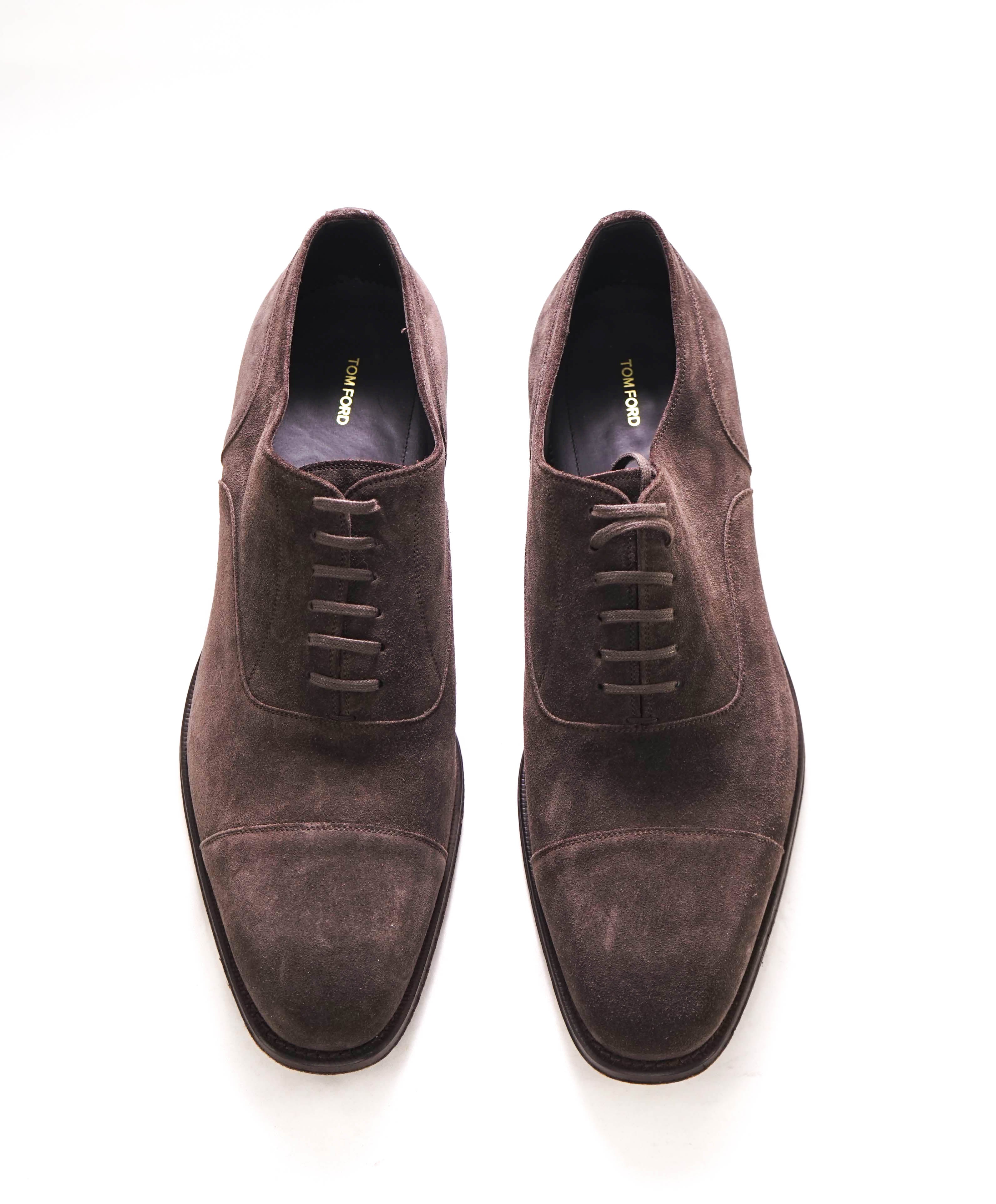 $1,890 TOM FORD - "CLAYDON / CLAYTON" Brown Suede Oxfords - 12.5 US (12 TF)