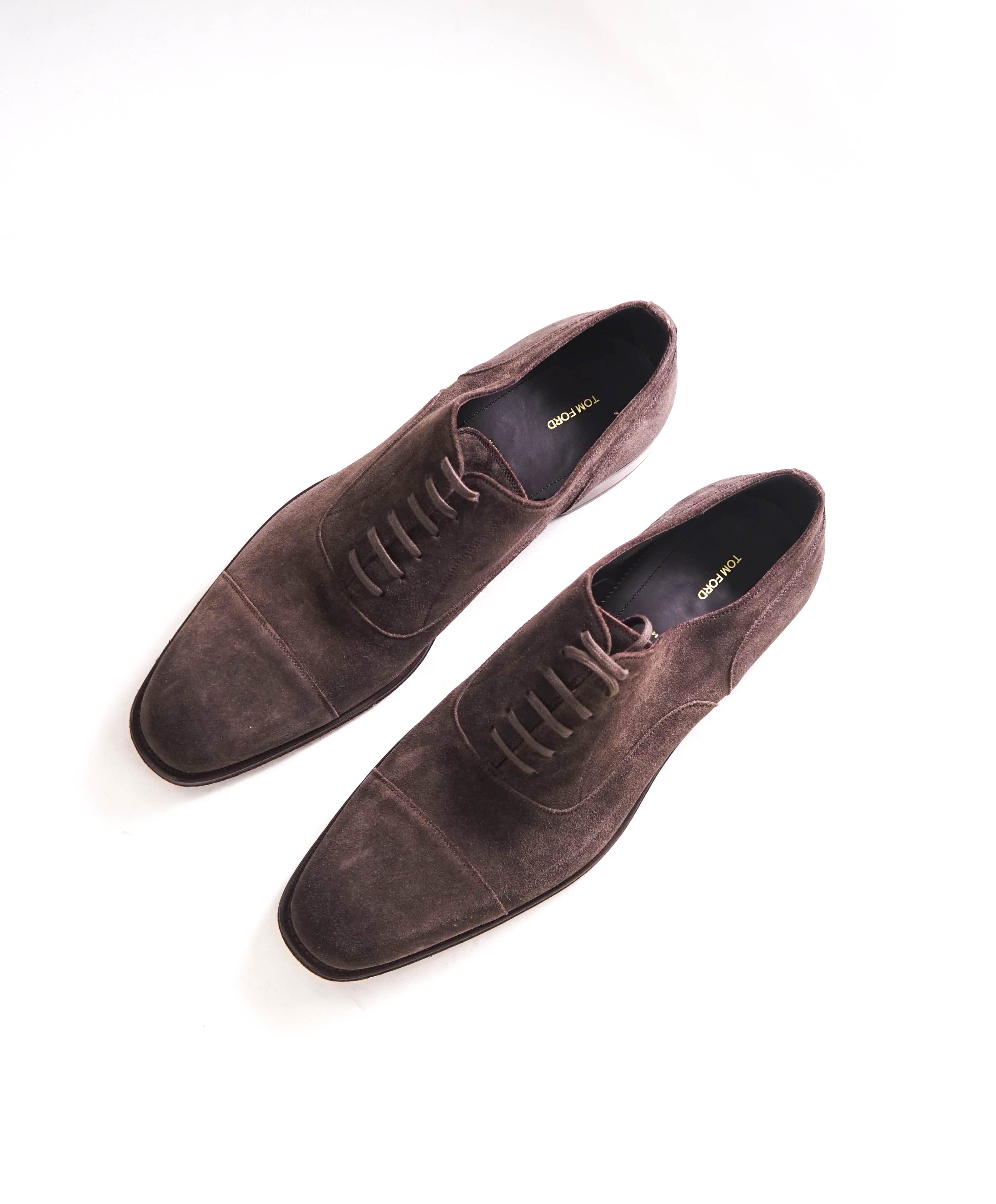 $1,890 TOM FORD - "CLAYDON / CLAYTON" Brown Suede Oxfords - 12.5 US (12 TF)