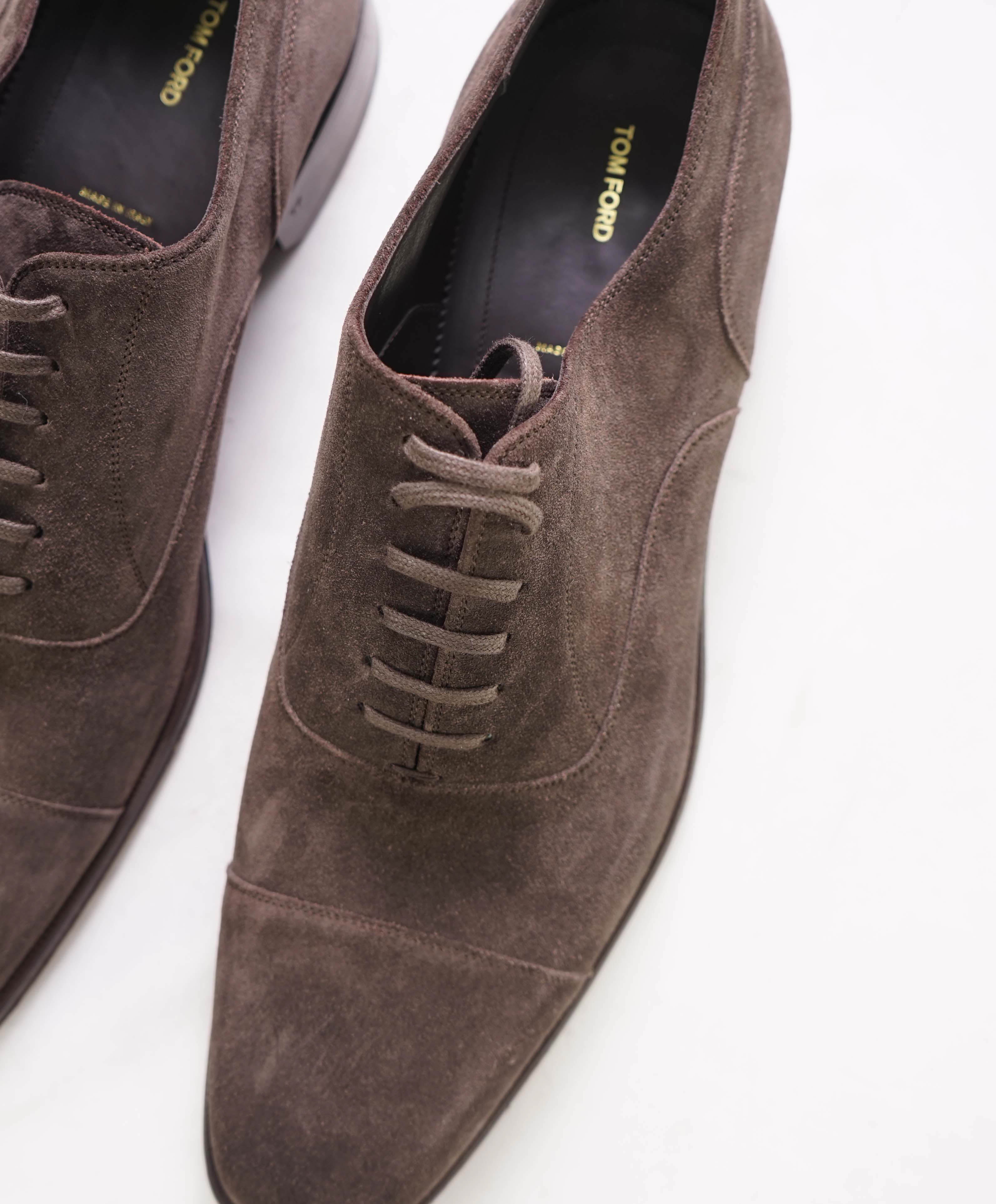 $1,890 TOM FORD - "CLAYDON / CLAYTON" Brown Suede Oxfords - 12.5 US (12 TF)