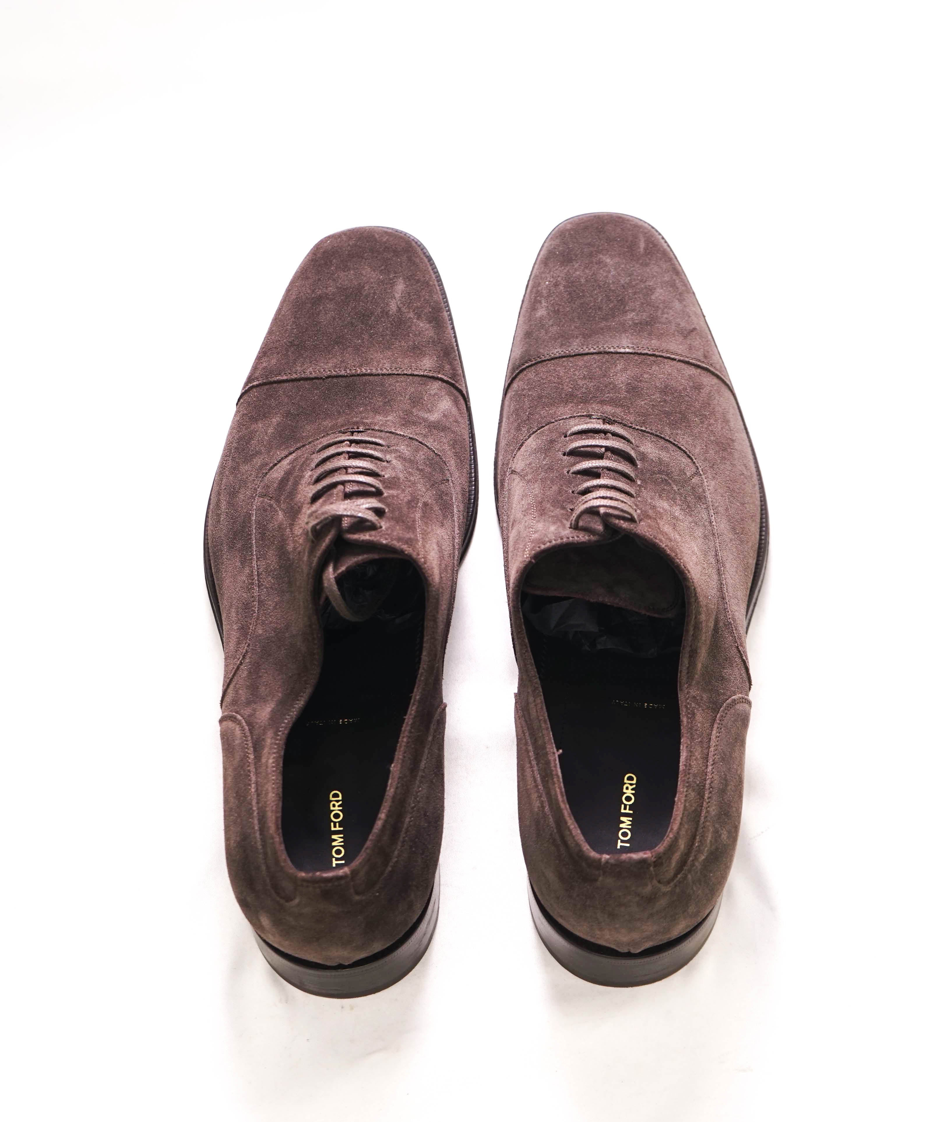 $1,890 TOM FORD - "CLAYDON / CLAYTON" Brown Suede Oxfords - 12.5 US (12 TF)