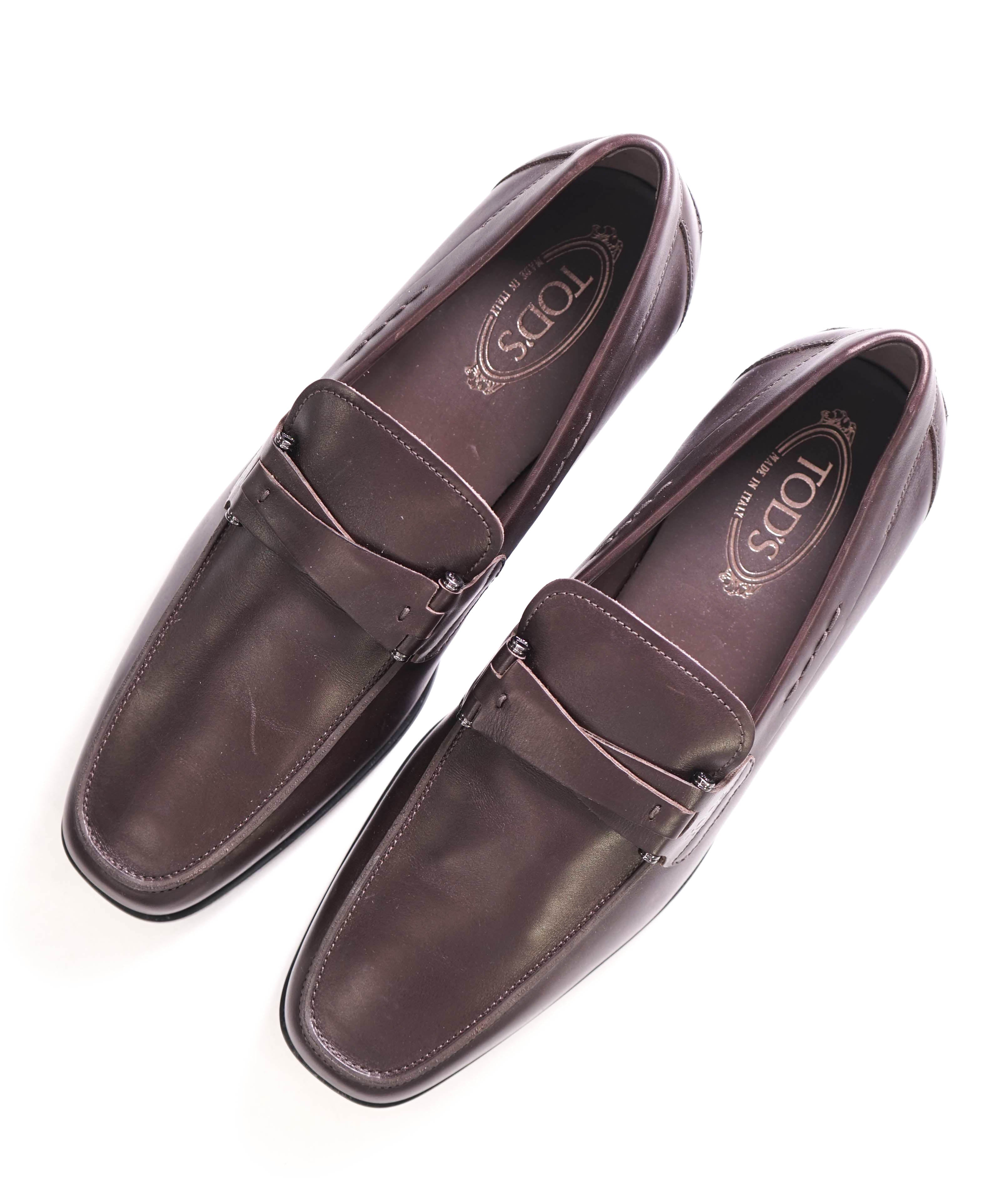 TOD’S - Brown/Burgundy "GRECA ACCES" Strap Loafer - 10.5 US (9.5 IT)