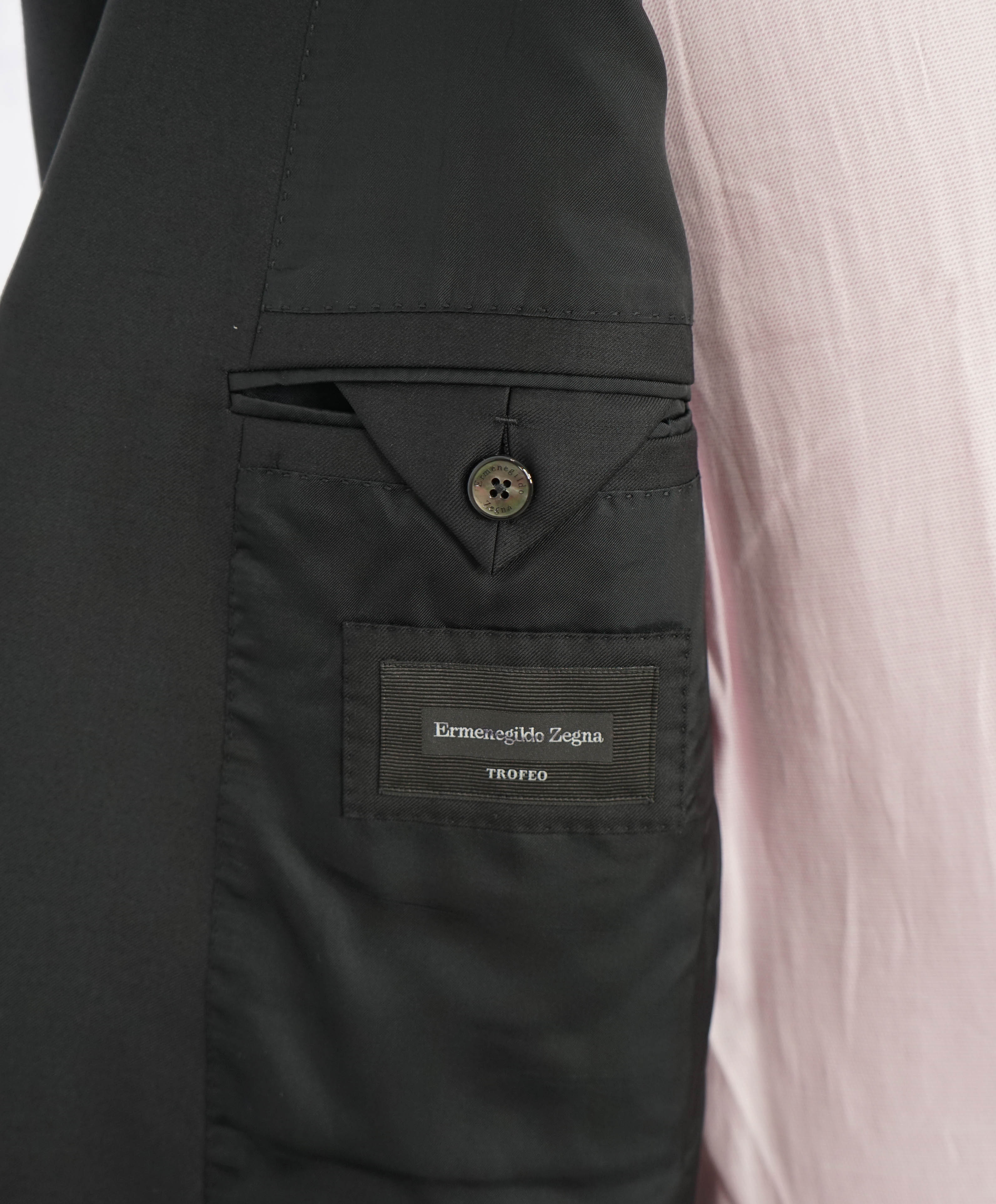 $3,250 ERMENEGILDO ZEGNA - "TROFEO" Black Blazer - 50R