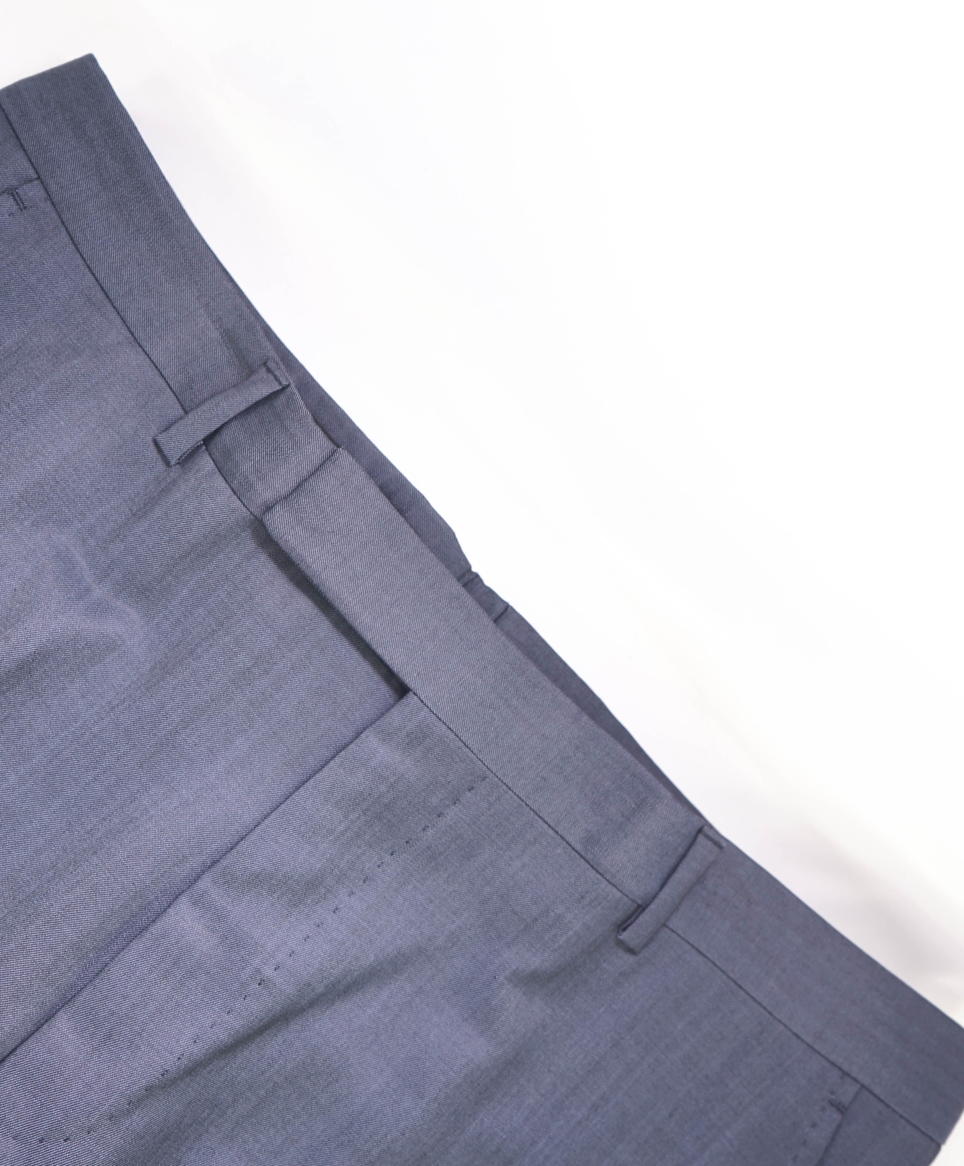 Z ZEGNA - Blue Sharkskin "REGULAR" Flat Front Dress Pants - 35W