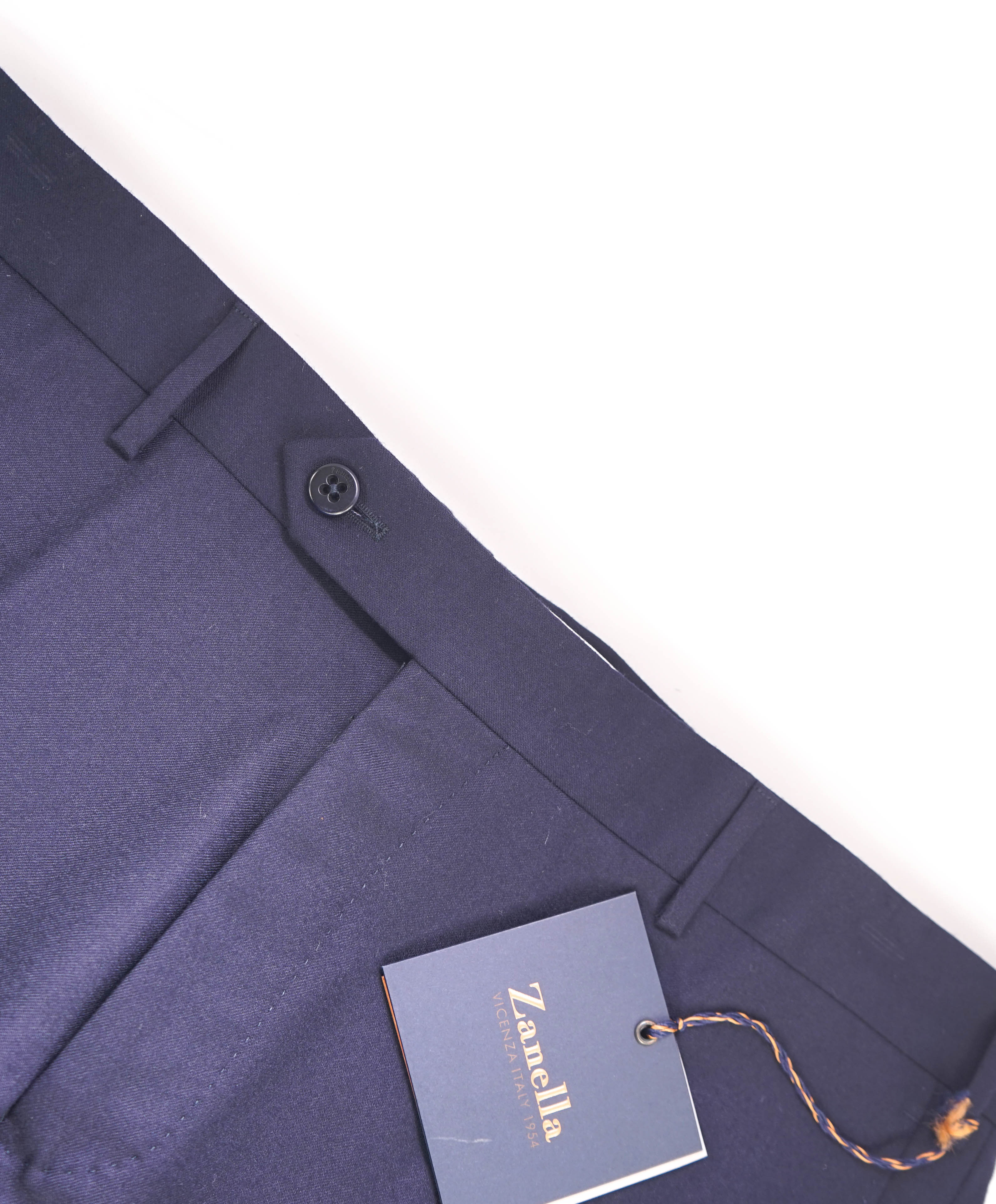 ZANELLA - *Closet Staple* Navy “Parker” Flat Front Dress Pants - 35W