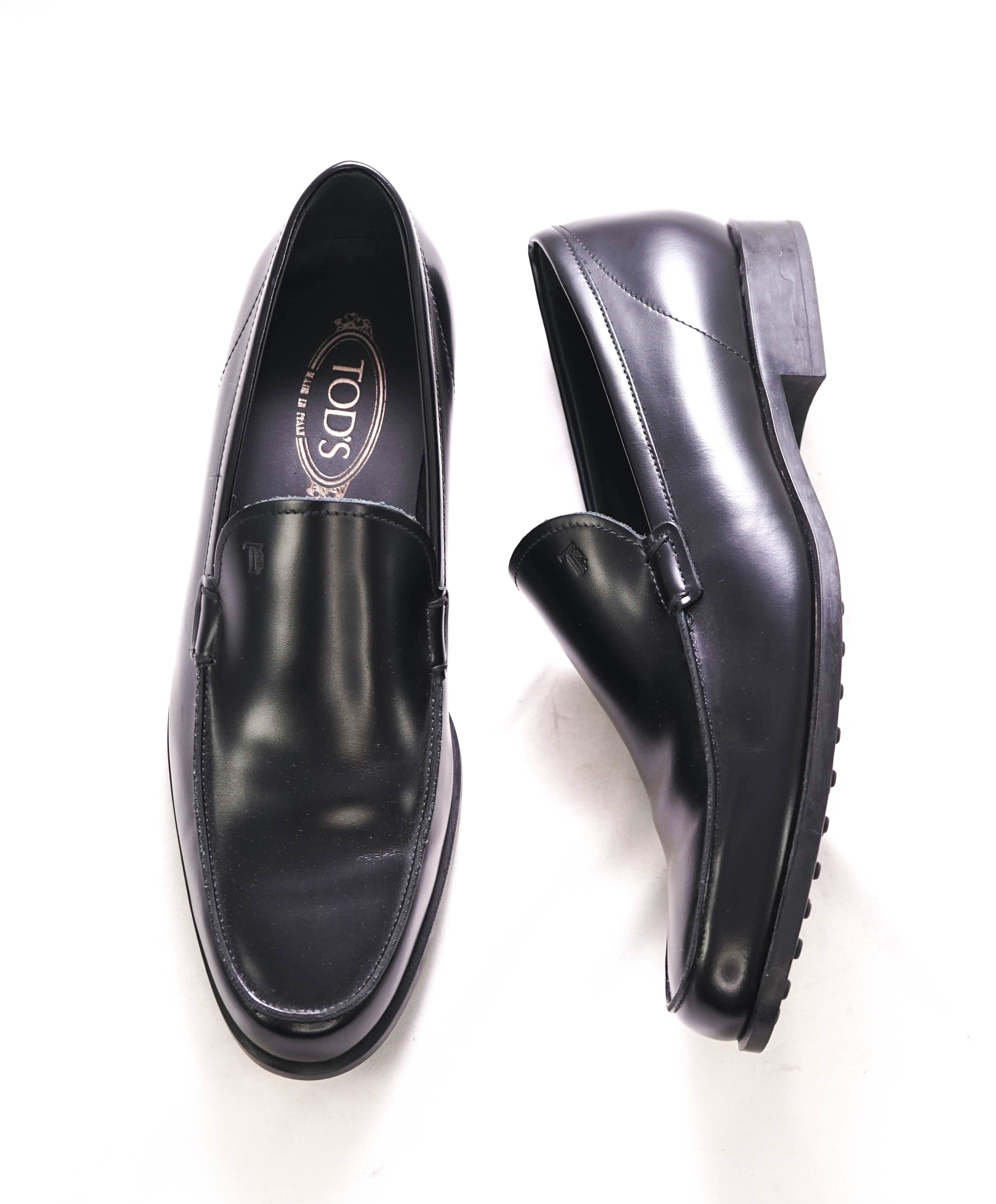 TOD’S - “Boston” Black Logo Embossed Smooth Vamp Loafers - 11 US (10 Tod's)