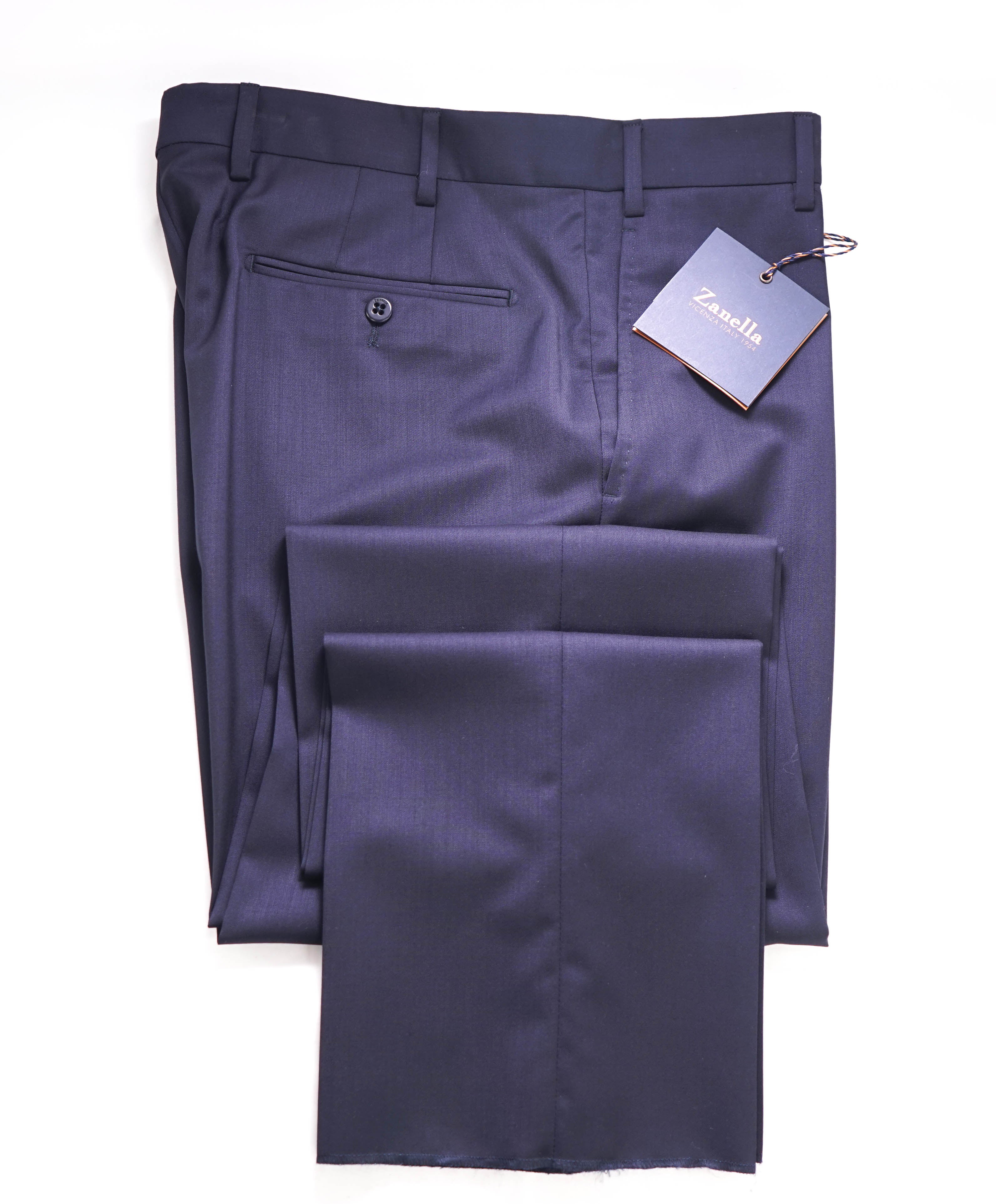 ZANELLA - *Closet Staple* Navy “Devon” Flat Front Dress Pants - 34W