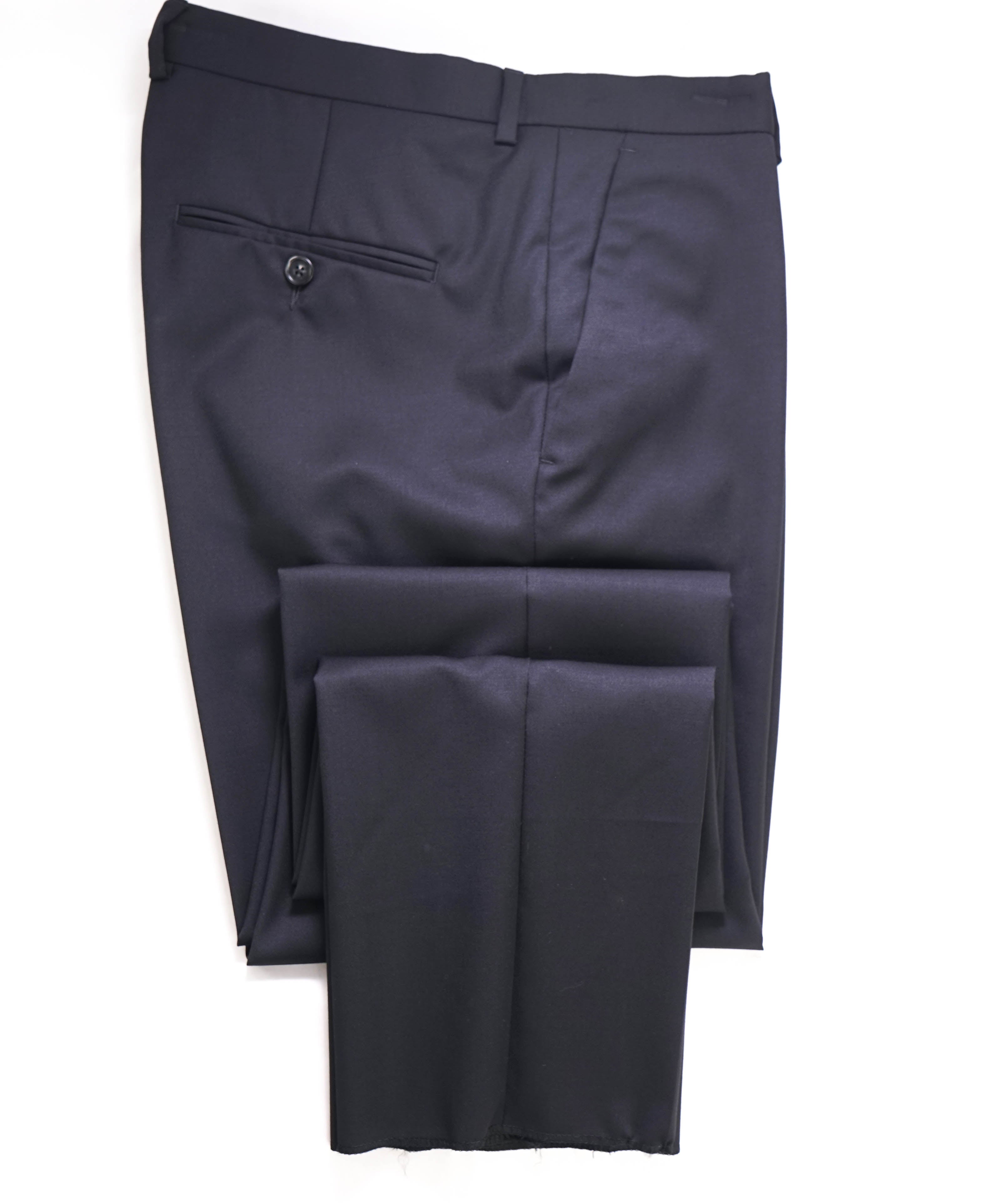 Z ZEGNA - *CLOSET STAPLE* Black Solid "Narrow" Flat Front Dress Pants - 34W