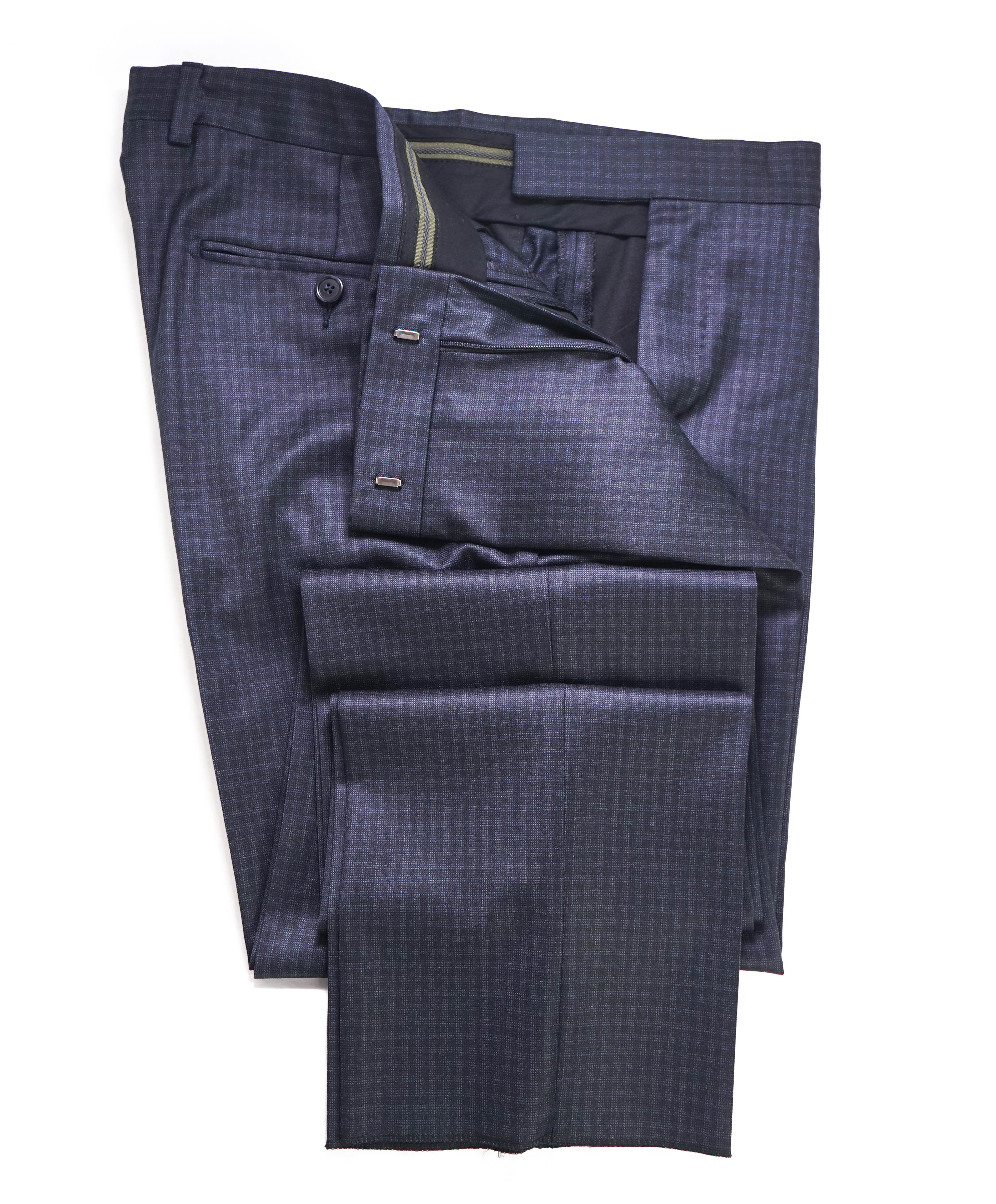 Z ZEGNA - *CLOSET STAPLE* Gray Check "SLIM" Flat Front Dress Pants - 34W