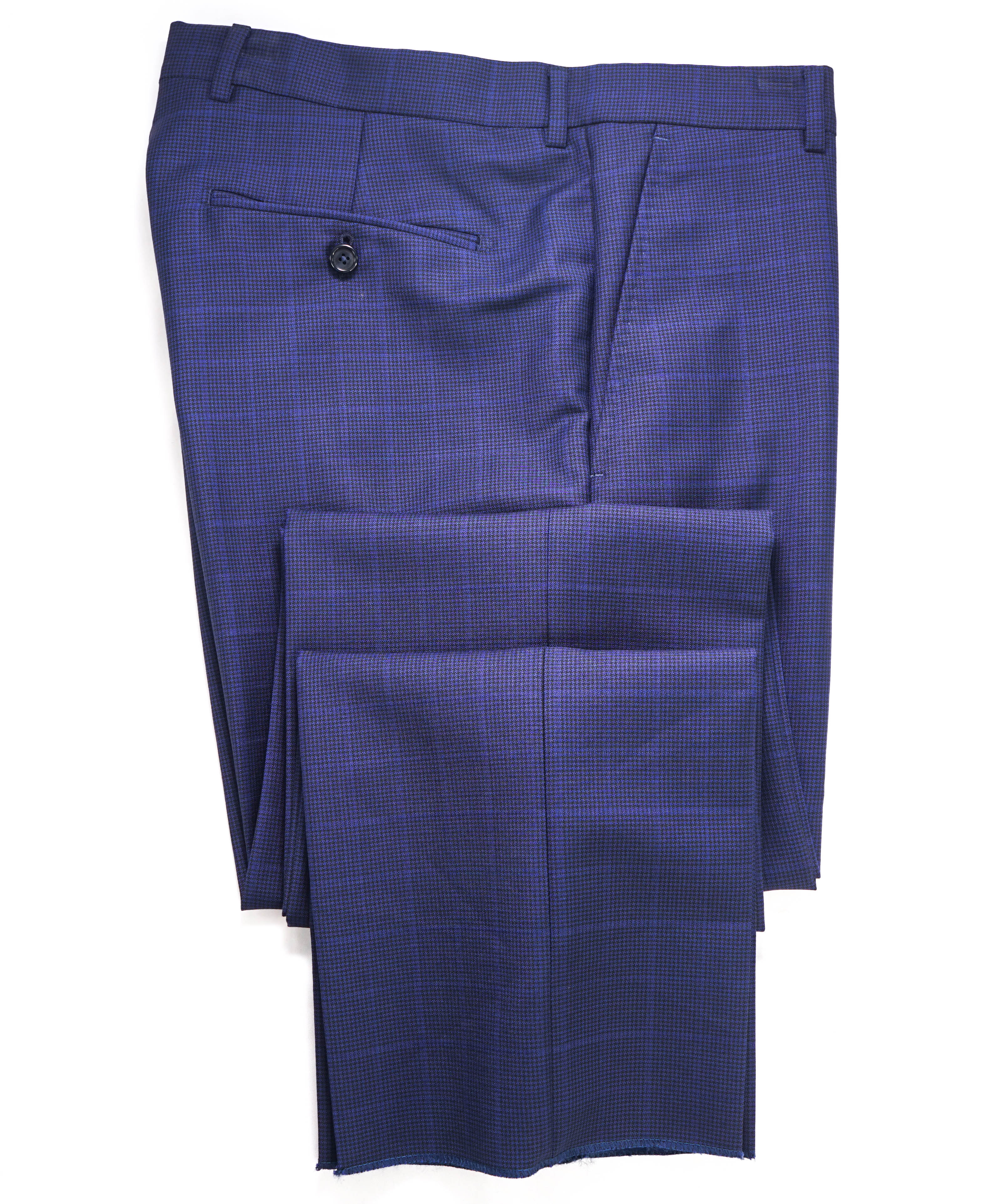 Z ZEGNA - Bold Blue Check "REGULAR" Flat Front Dress Pants - 32W