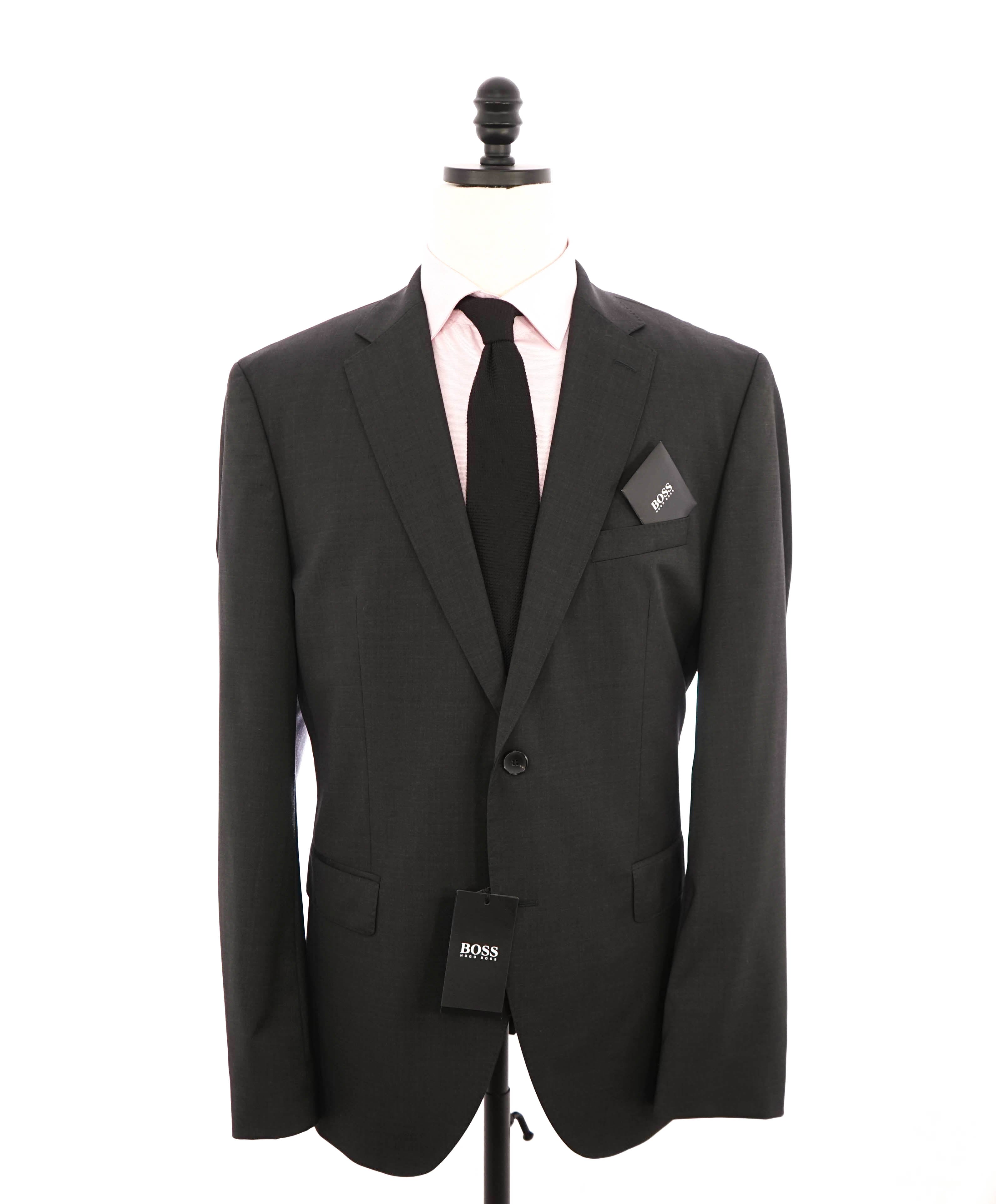 HUGO BOSS - "MARZATTO" Stretch Tailoring Notch Charcoal Gray Suit - 44R