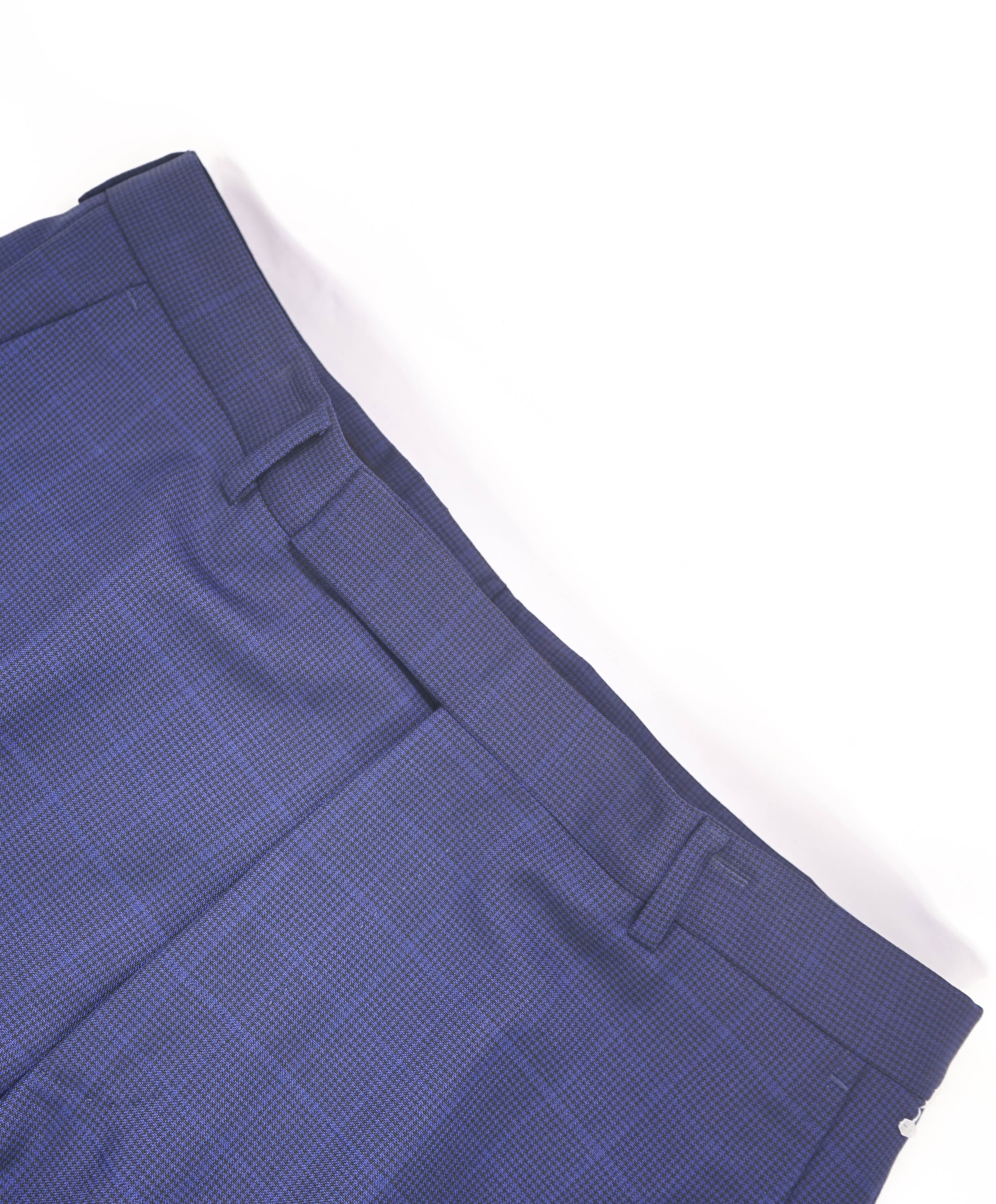 Z ZEGNA - Bold Blue Check "REGULAR" Flat Front Dress Pants - 32W