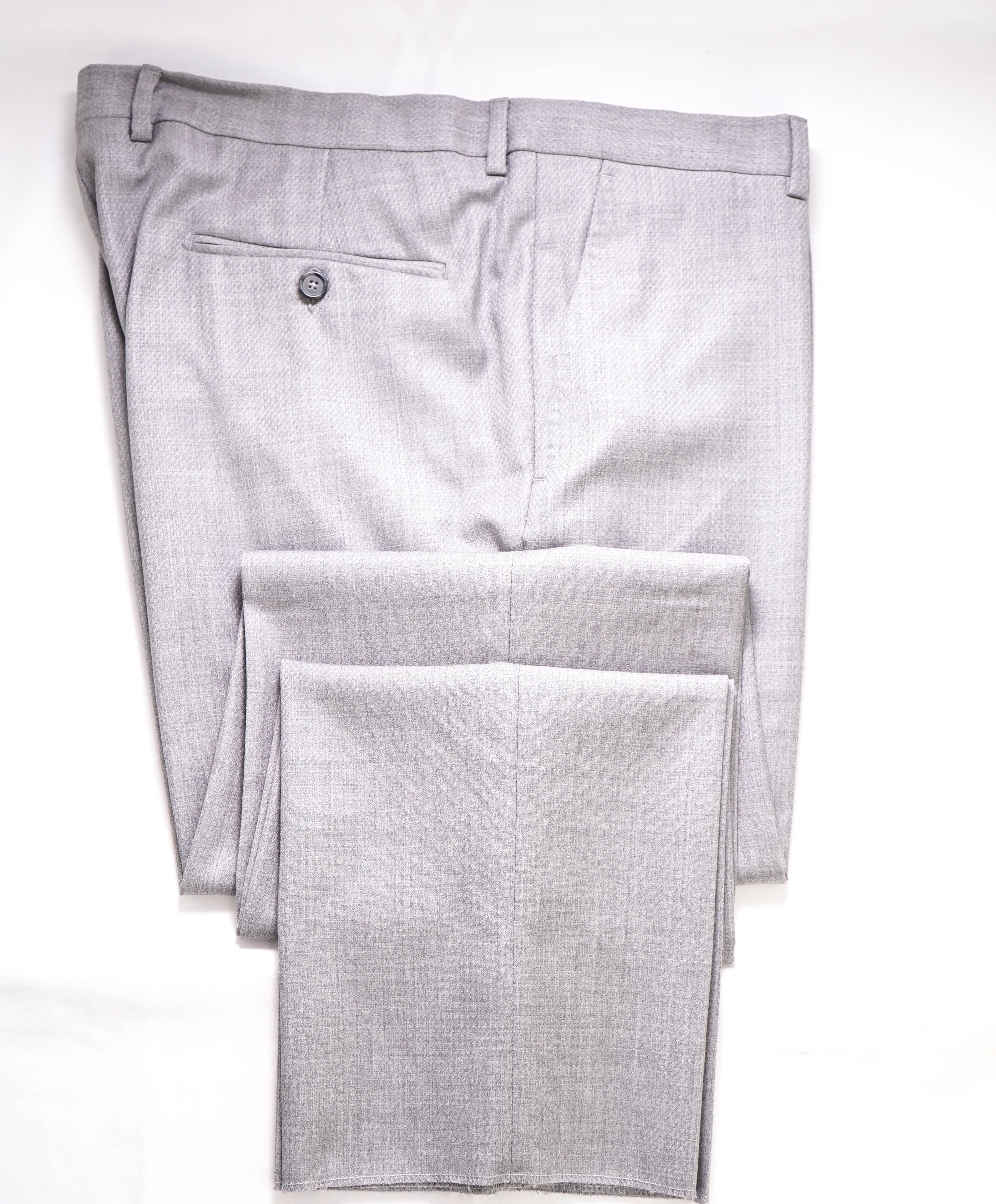 Z ZEGNA - Diamond Print Geometric "SLIM" Flat Front Dress Pants - 32W