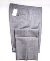 Z ZEGNA - Gray/Blue Prince of Wales "RAGULAR" Flat Front Pants - 31W