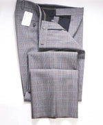 Z ZEGNA - Gray/Blue Prince of Wales "RAGULAR" Flat Front Pants - 31W