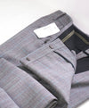 Z ZEGNA - Gray/Blue Prince of Wales "RAGULAR" Flat Front Pants - 31W