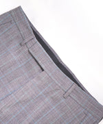 Z ZEGNA - Gray/Blue Prince of Wales "RAGULAR" Flat Front Pants - 31W