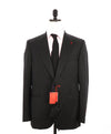 $4,595 ISAIA - "AQUASPIDER" Satin PEAK LAPEL Black Wool Tuxedo - 46R