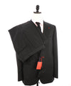 $4,595 ISAIA - "AQUASPIDER" Satin PEAK LAPEL Black Wool Tuxedo - 46R