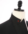 $4,595 ISAIA - "AQUASPIDER" Satin PEAK LAPEL Black Wool Tuxedo - 46R