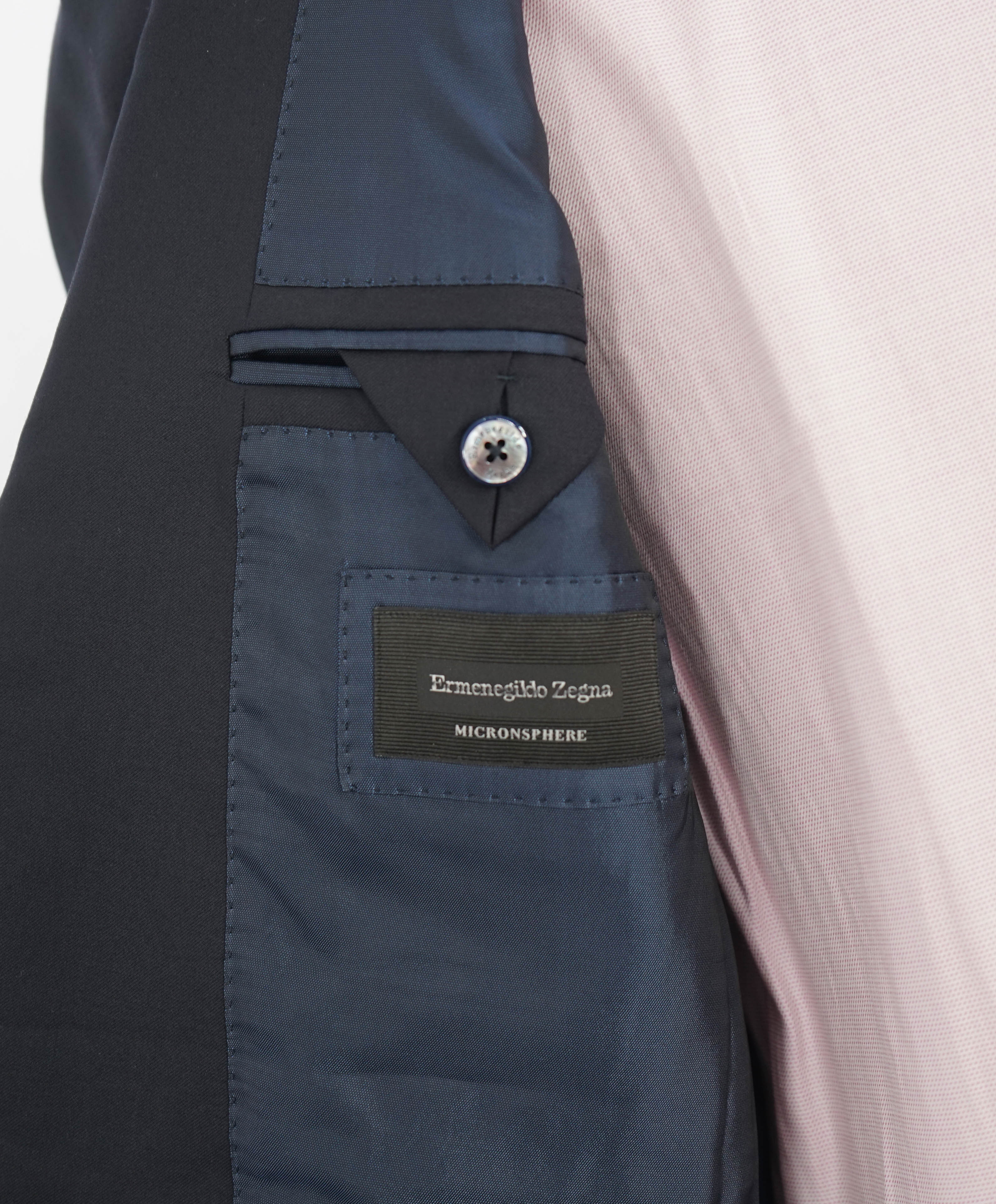 $2,695 ERMENEGILDO ZEGNA -"Micronsphere" NAVY Blazer - 38S