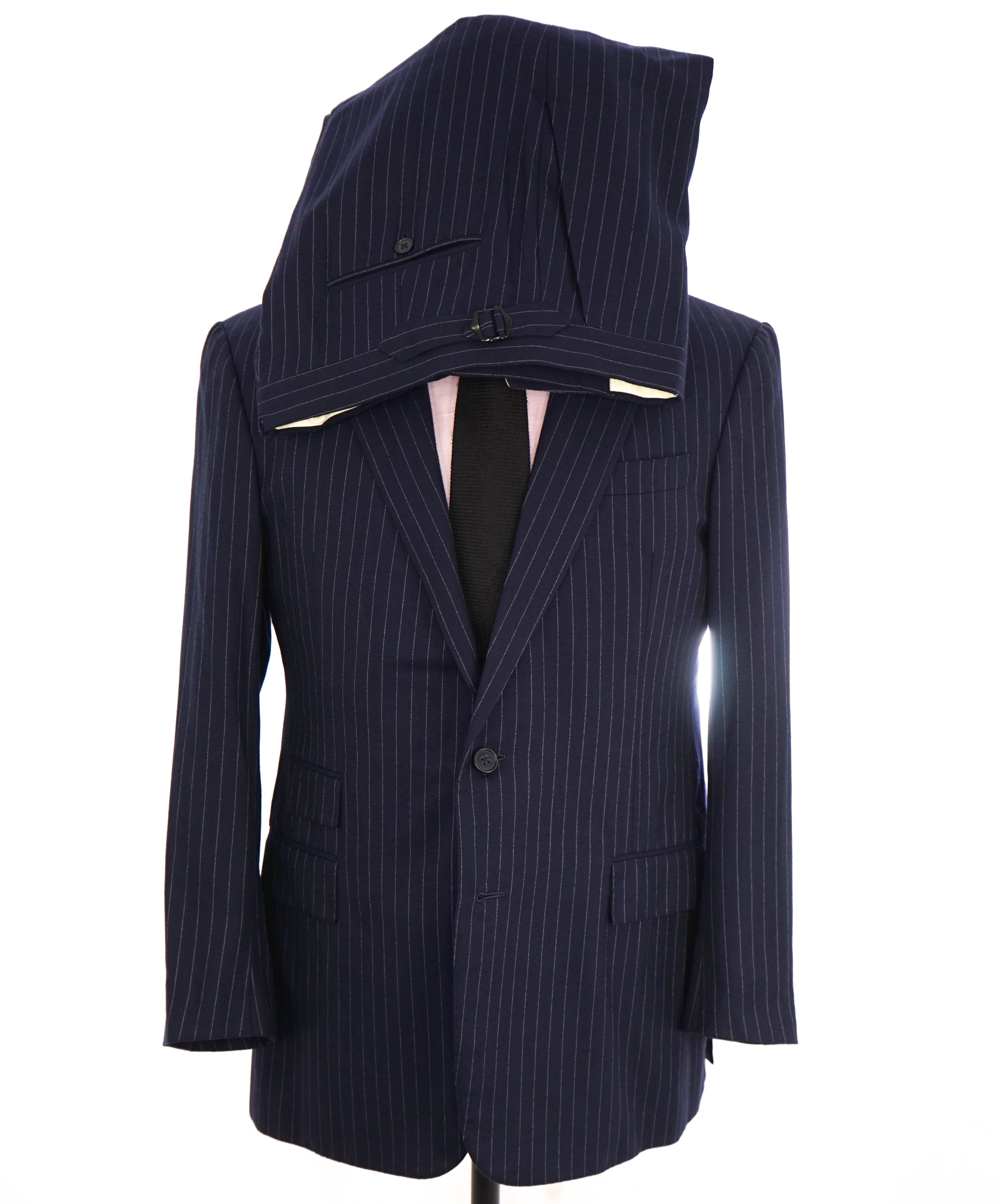 RALPH LAUREN PURPLE LABEL - Blue ICONIC RLPL Chalk Stripe 2-Btn Suit - 40R