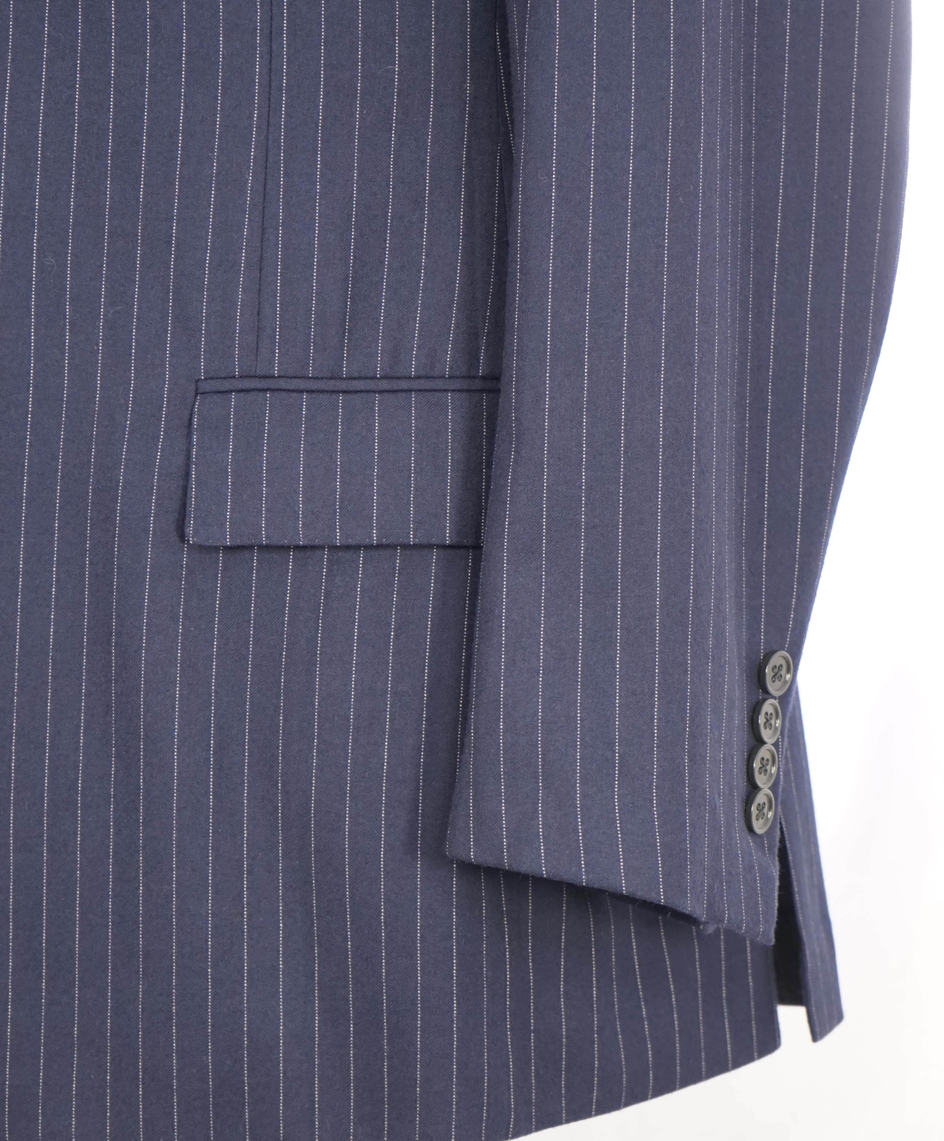 RALPH LAUREN PURPLE LABEL - Blue ICONIC RLPL Chalk Stripe 2-Btn Suit - 40R