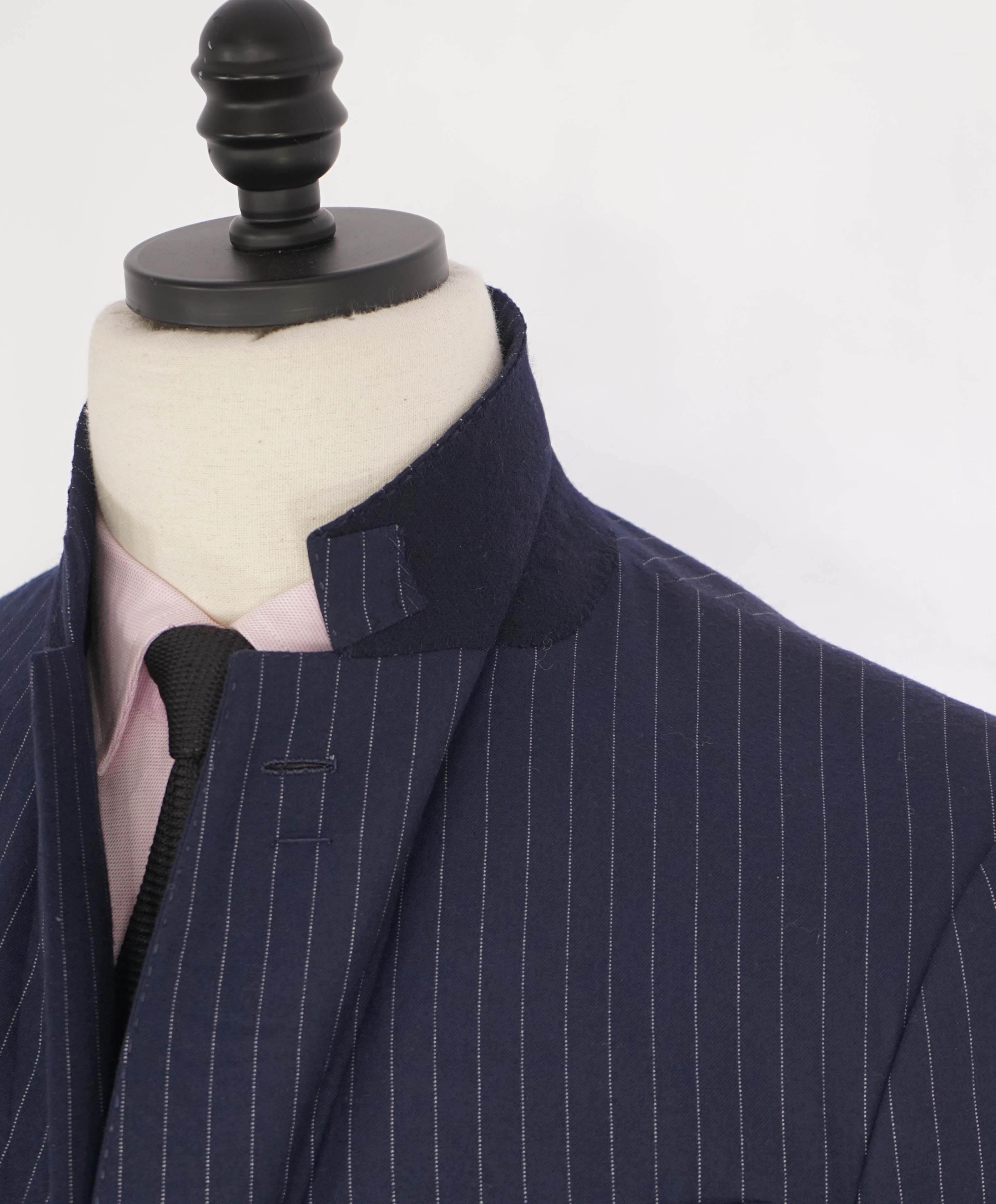 RALPH LAUREN PURPLE LABEL - Blue ICONIC RLPL Chalk Stripe 2-Btn Suit - 40R