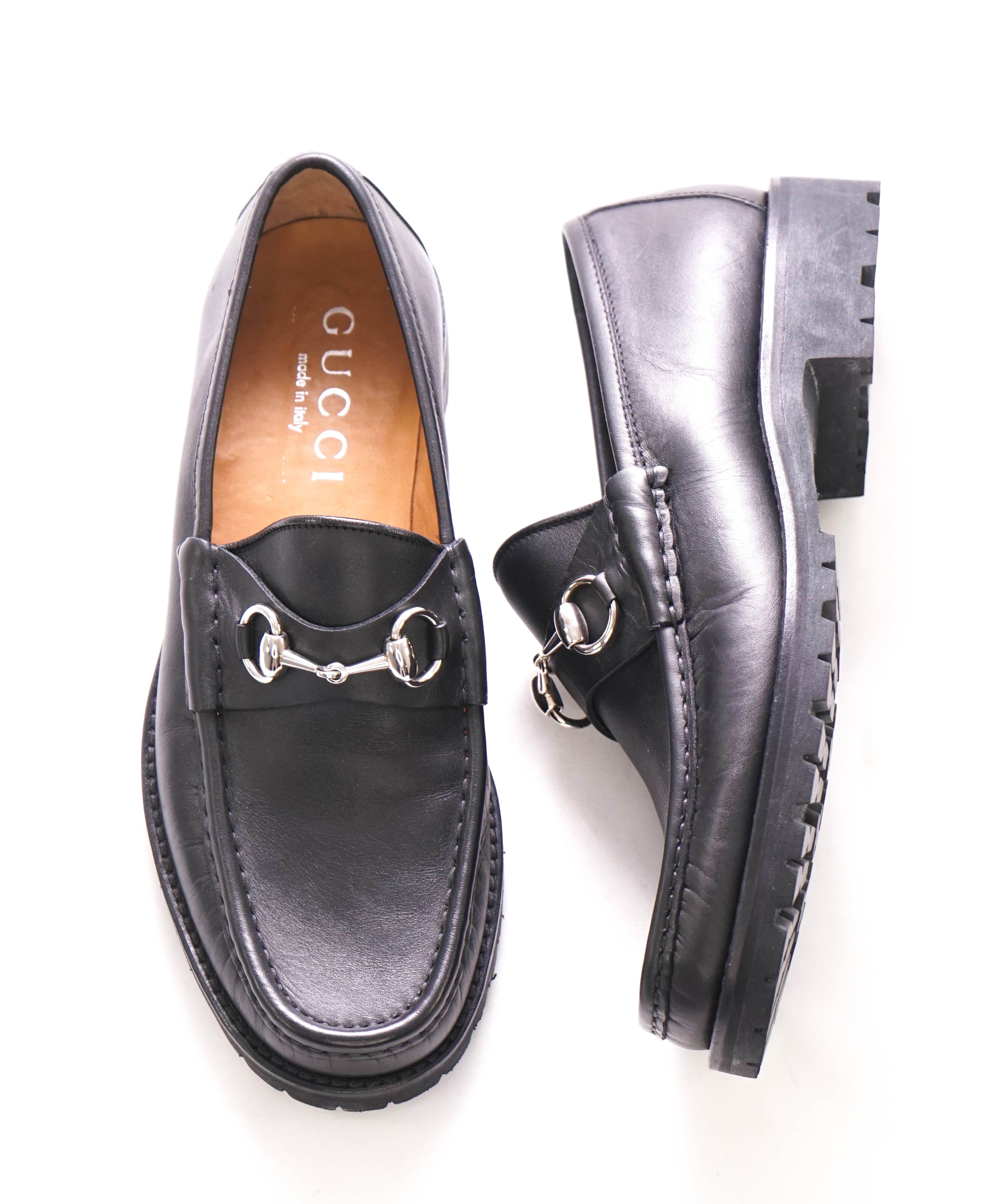 GUCCI - Horse-bit Loafers Black Iconic Style - 9US (8.5 G Stamped On Shoe)