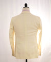 $4,500 ISAIA - Satin PEAK LAPEL Ivory Wool Tuxedo Dinner Jacket Blazer - 36R