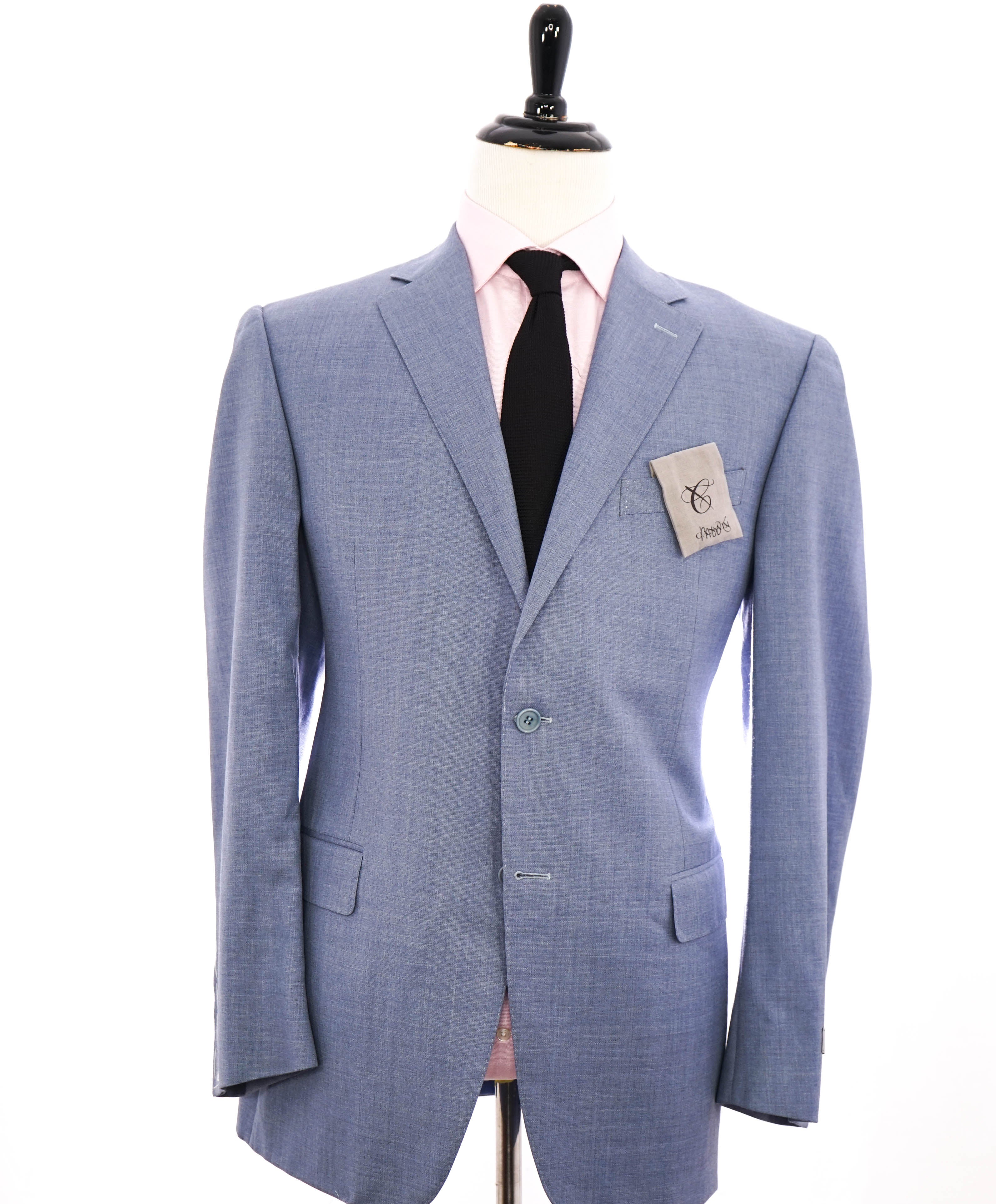 $1,895 CANALI - "TRAVEL" Baby Blue Textured Blazer - 44L