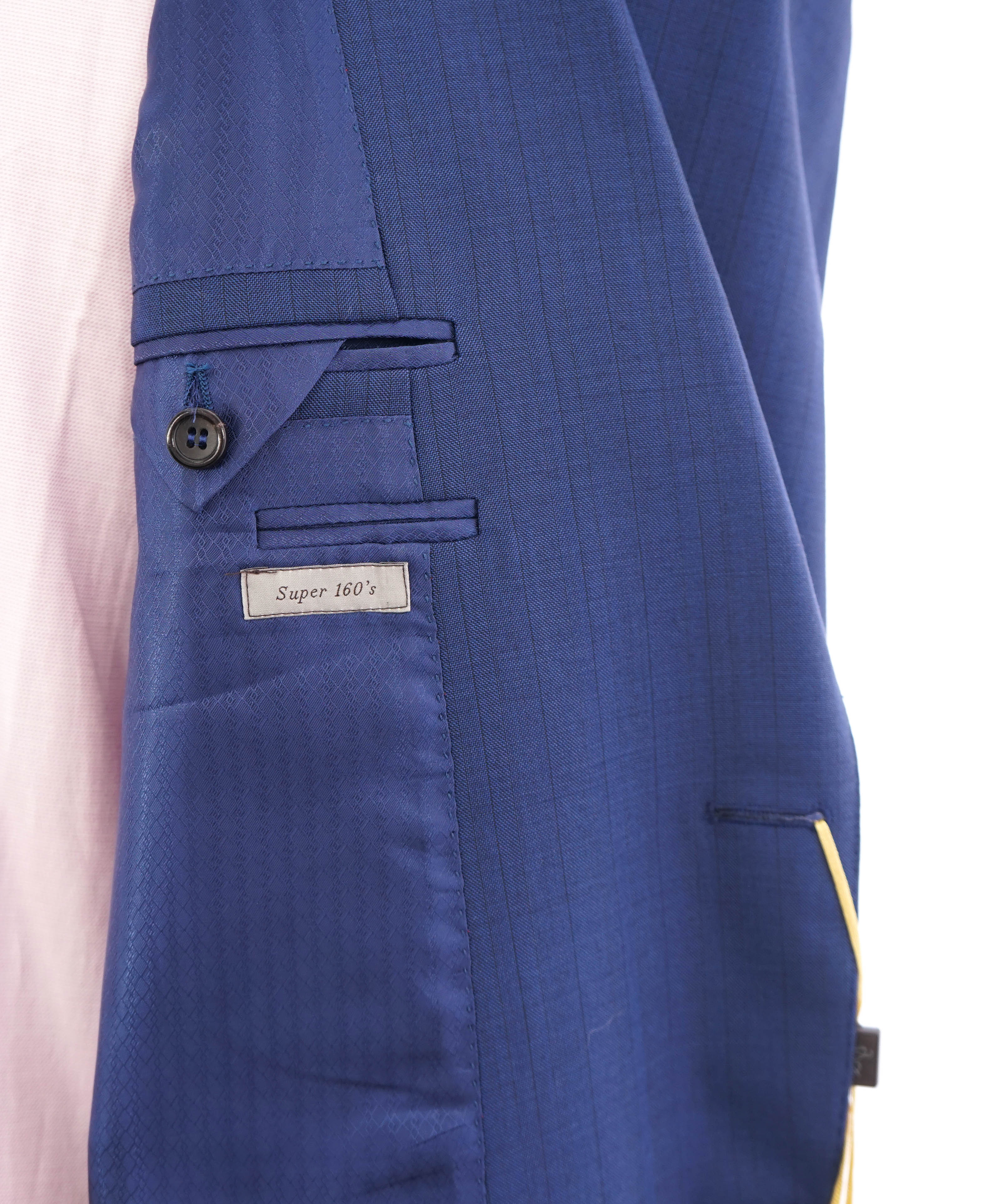 $2,495 CANALI - "EXCLUSIVE Super 160's" Blue Textured Blazer - 46L