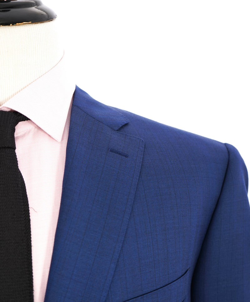 $2,495 CANALI - "EXCLUSIVE Super 160's" Blue Textured Blazer - 46L