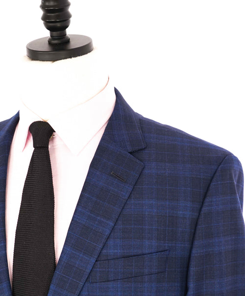 HUGO BOSS - "CARLO BARBERA" Slim Fit STRETCH Blue Check Plaid Suit - 42R