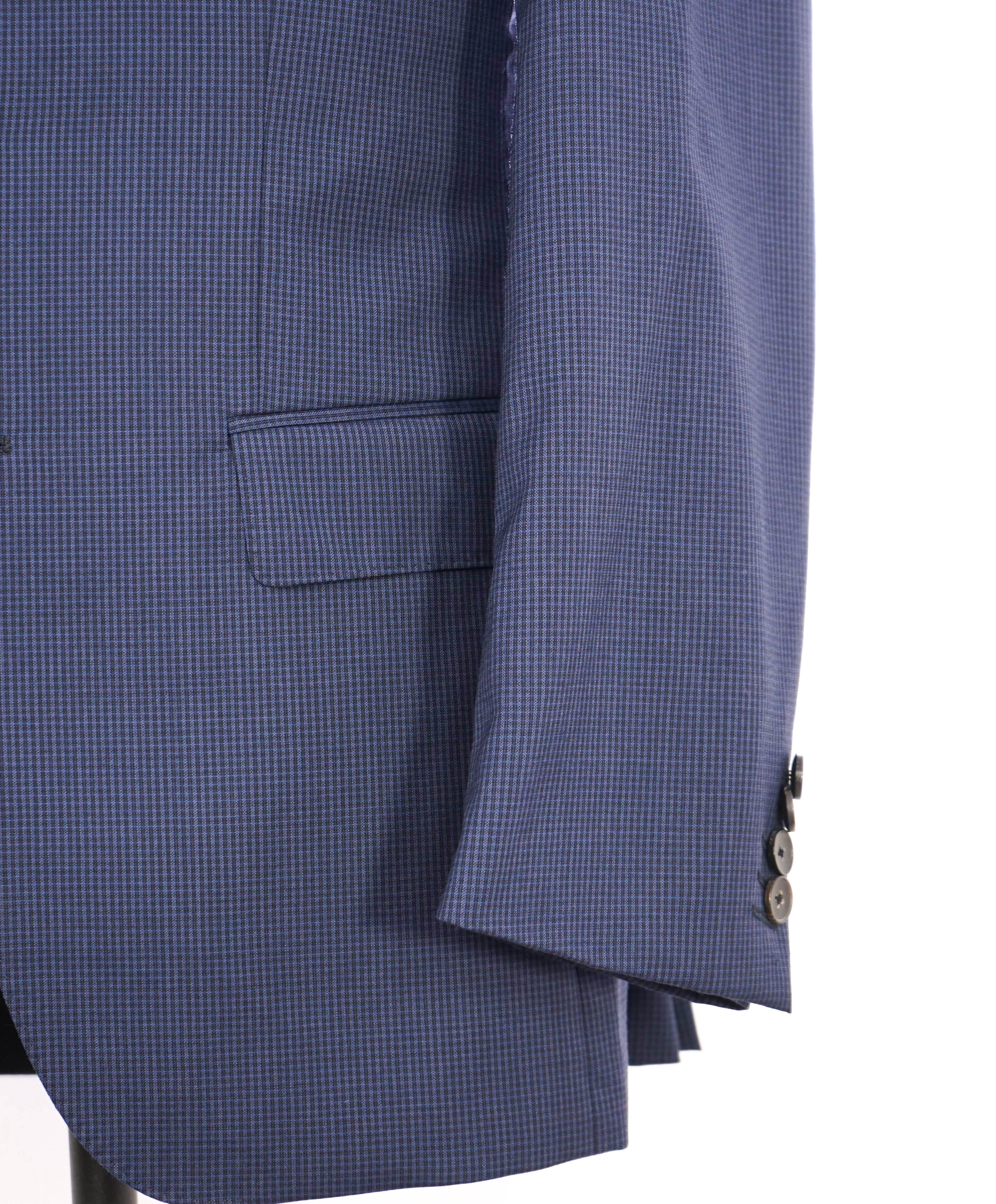 HUGO BOSS - "STRETCH TAILORING" Fabric Blue Micro Check SLIM Suit 2-Pc - 36R