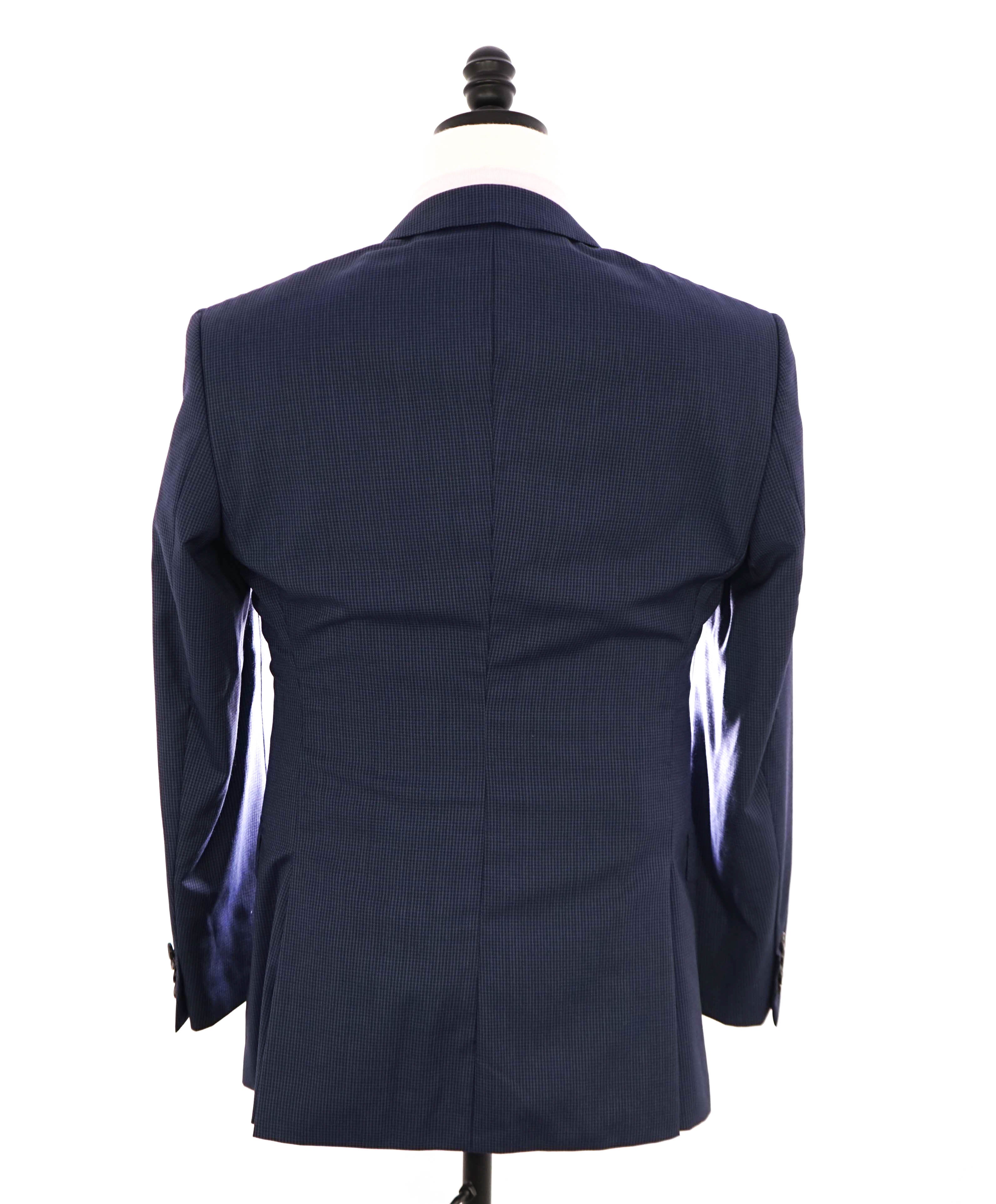 HUGO BOSS - "STRETCH TAILORING" Fabric Blue Micro Check SLIM Suit 2-Pc - 36R