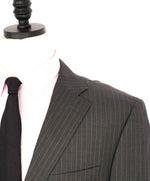 $1,895 CANALI - Gray Chalk Stripe Double Vent Wool Blazer - 42L