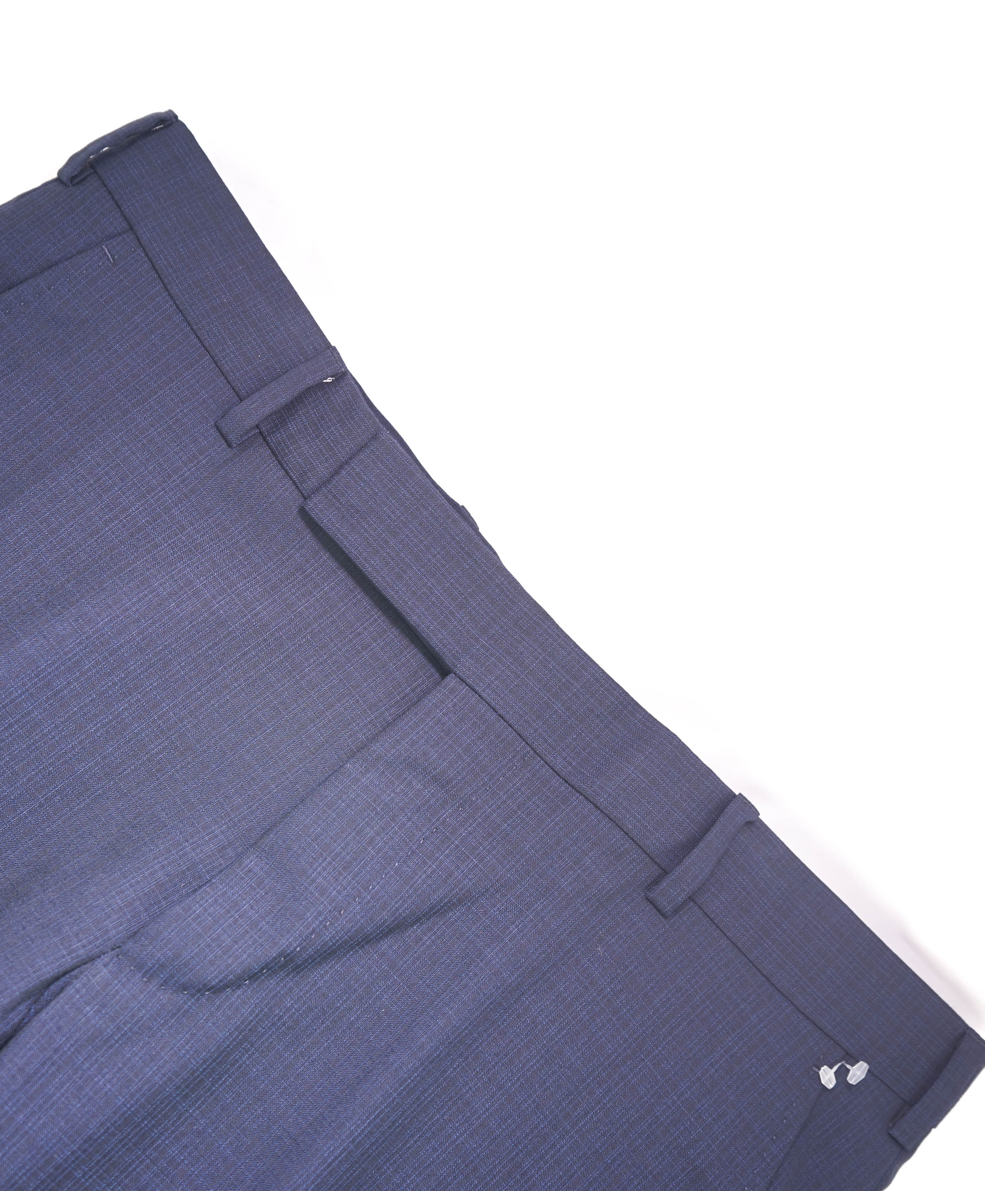 Z ZEGNA - Abstract Blue Check "SLIM" Flat Front Dress Pants - 32W