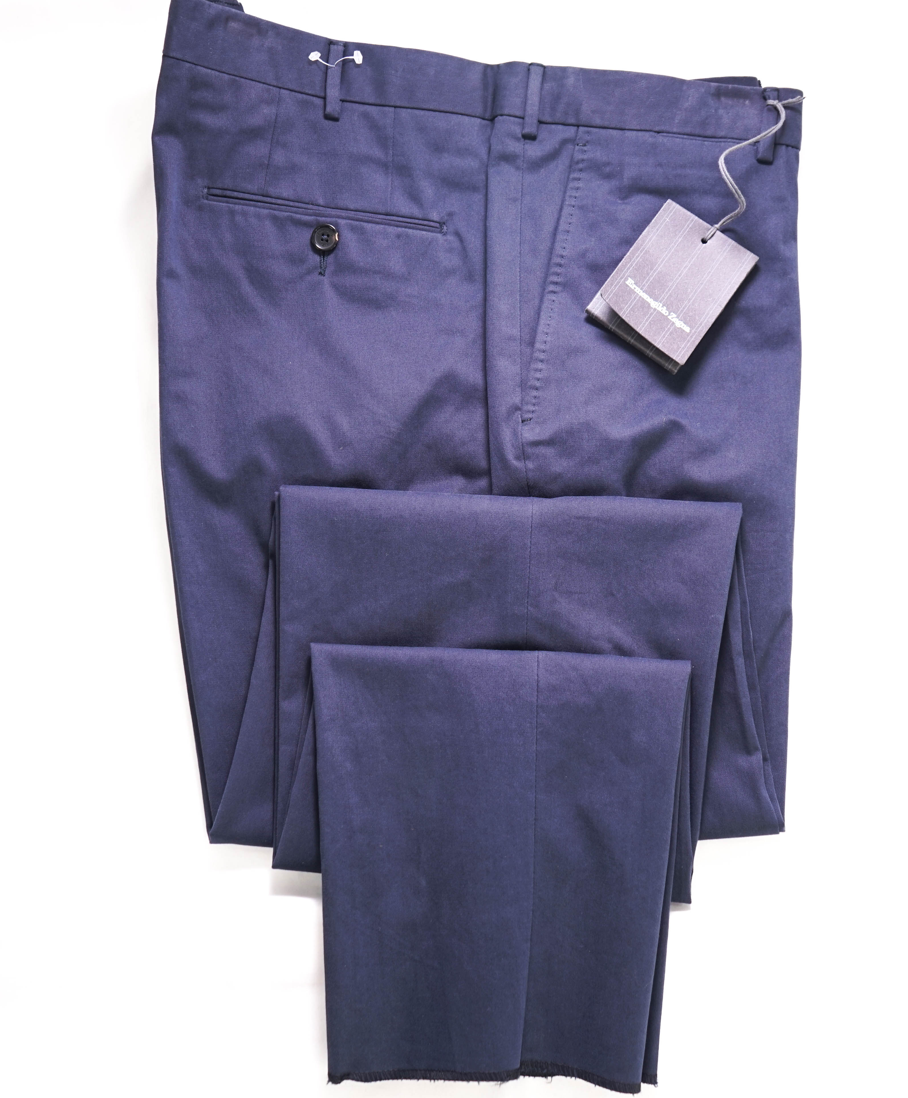 ERMENEGILDO ZEGNA - Navy "CASHCO" Cashmere Chino Pants - 38W