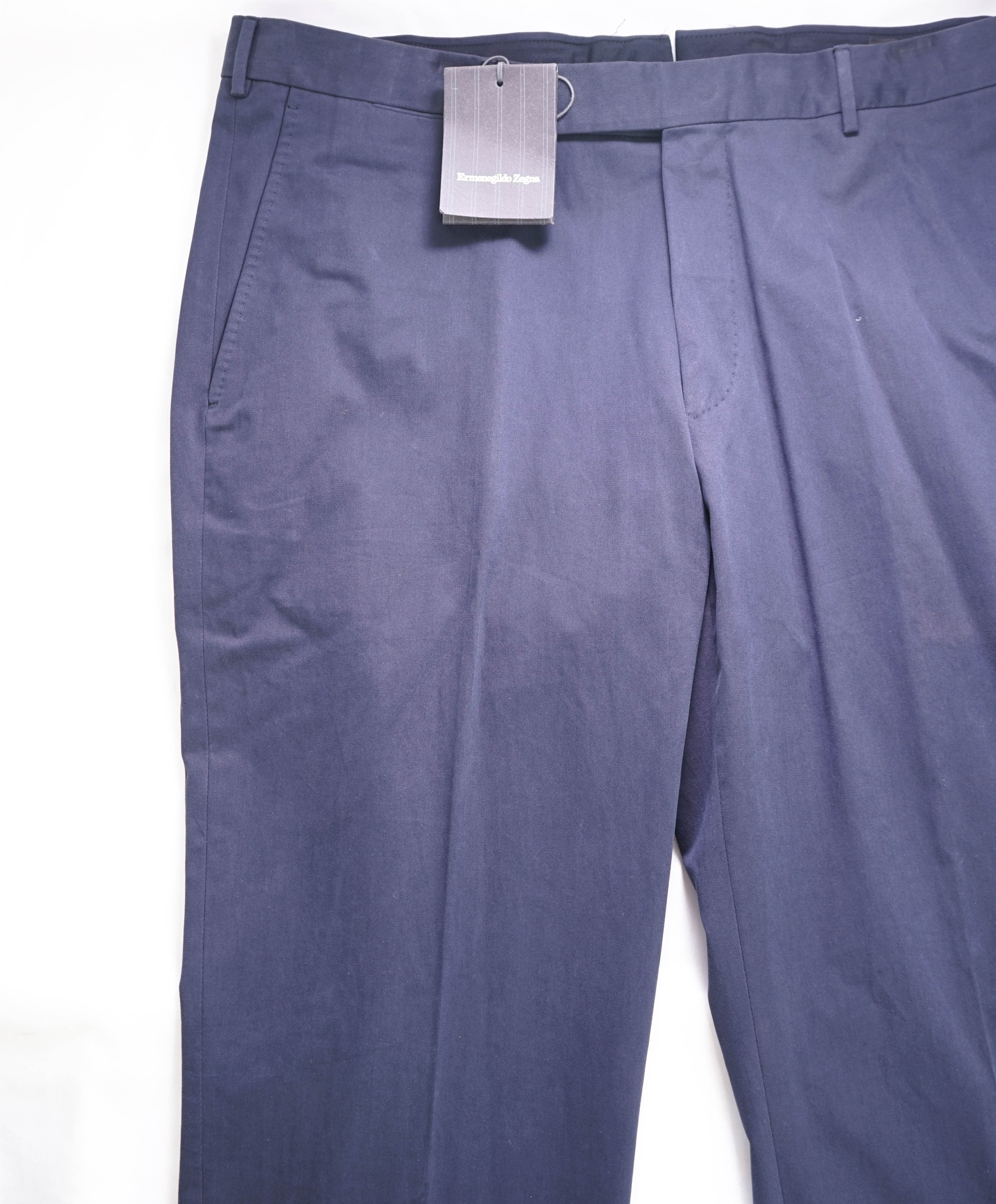 ERMENEGILDO ZEGNA - Navy "CASHCO" Cashmere Chino Pants - 38W