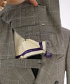 $5,995 RALPH LAUREN PURPLE LABEL - Navy Flannel Check Double Breasted Suit - 40R